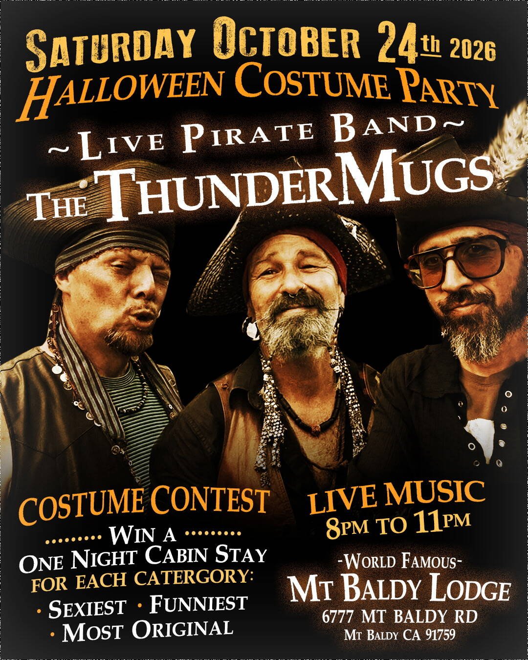 Mt Baldy Lodge Halloween costume party poster