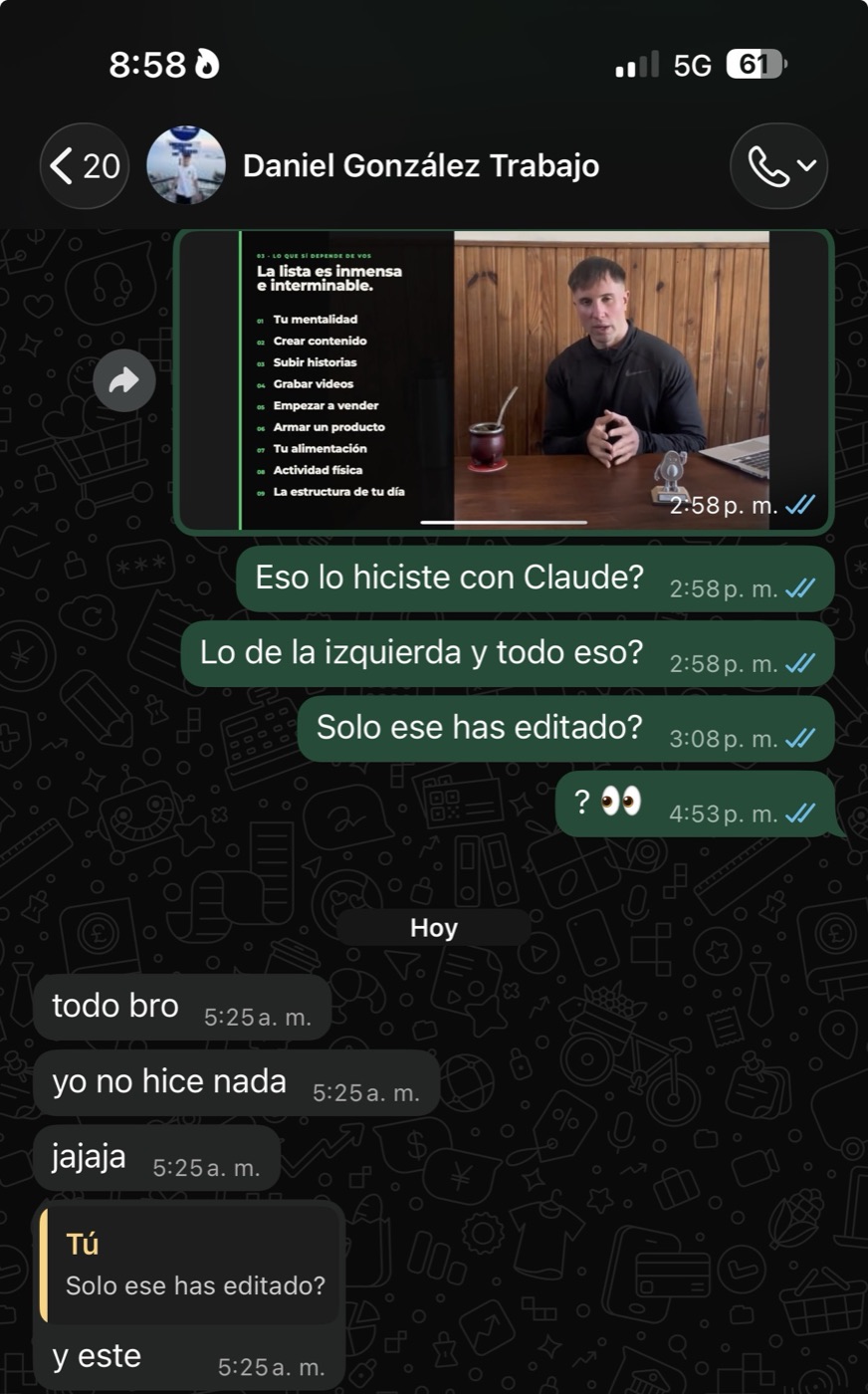 Mensaje de Daniel González sobre las ediciones hechas con el sistema