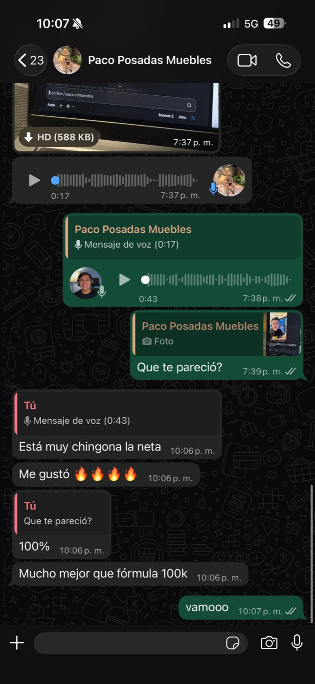 Paco Posadas después de ver su video terminado
