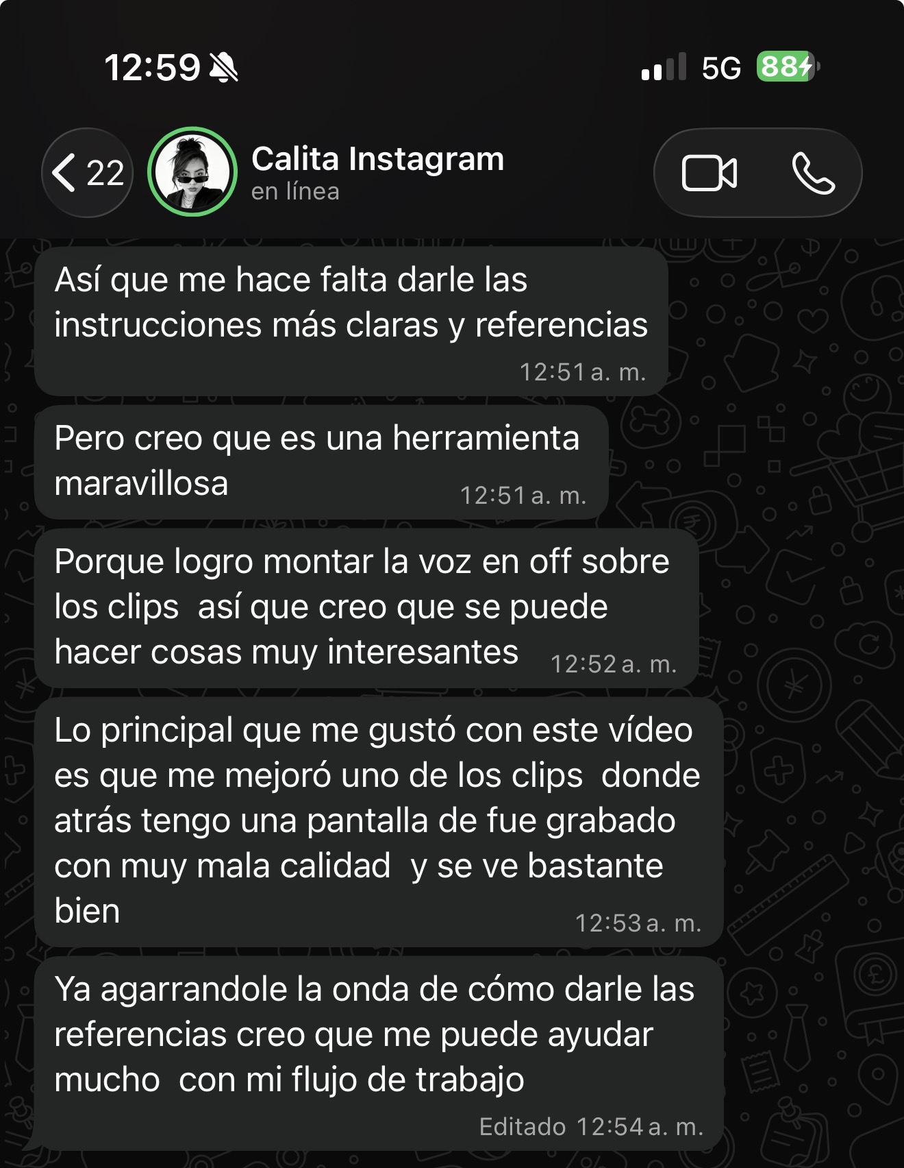 Calita sobre cómo el sistema le arregló un clip grabado en mala calidad