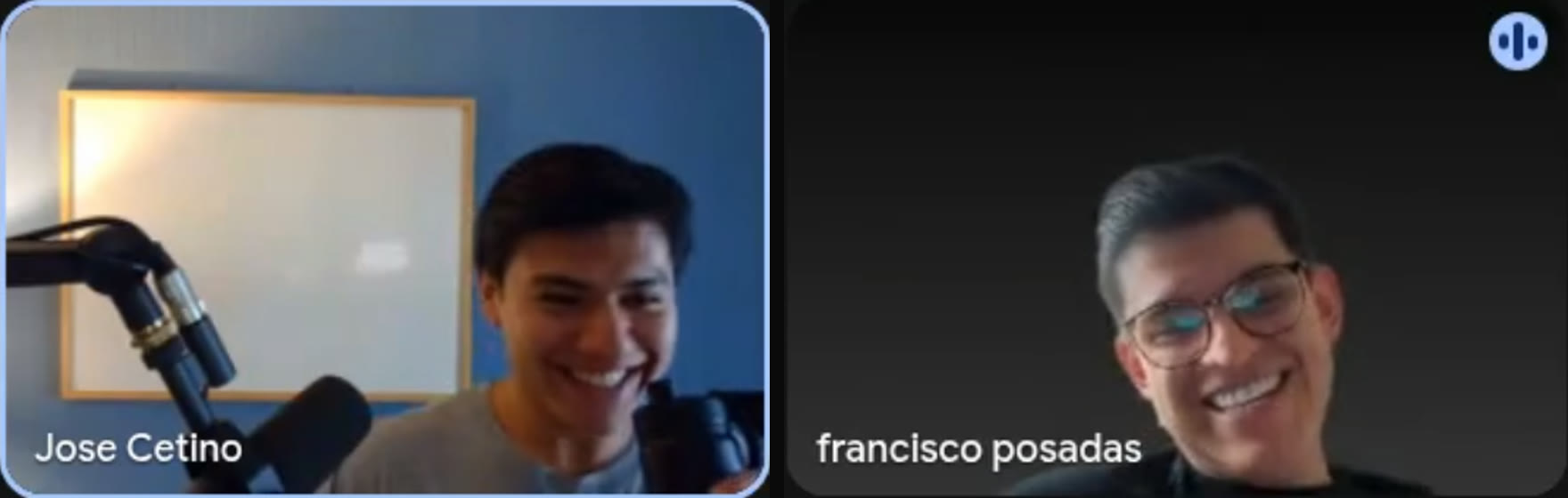 Jose Cetino en llamada de soporte con Francisco Posadas