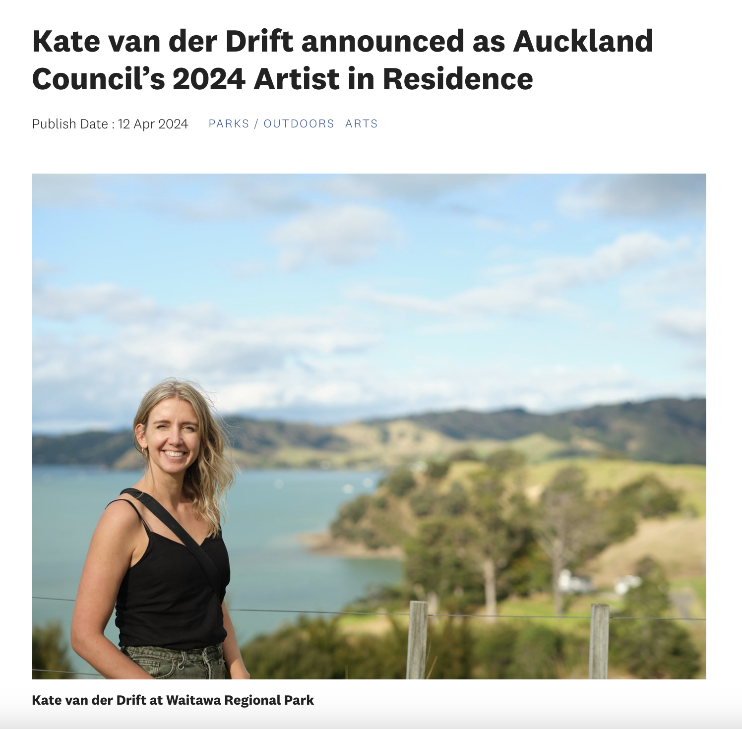 Kate van der Drift selected as the 2024 Artist in Residence