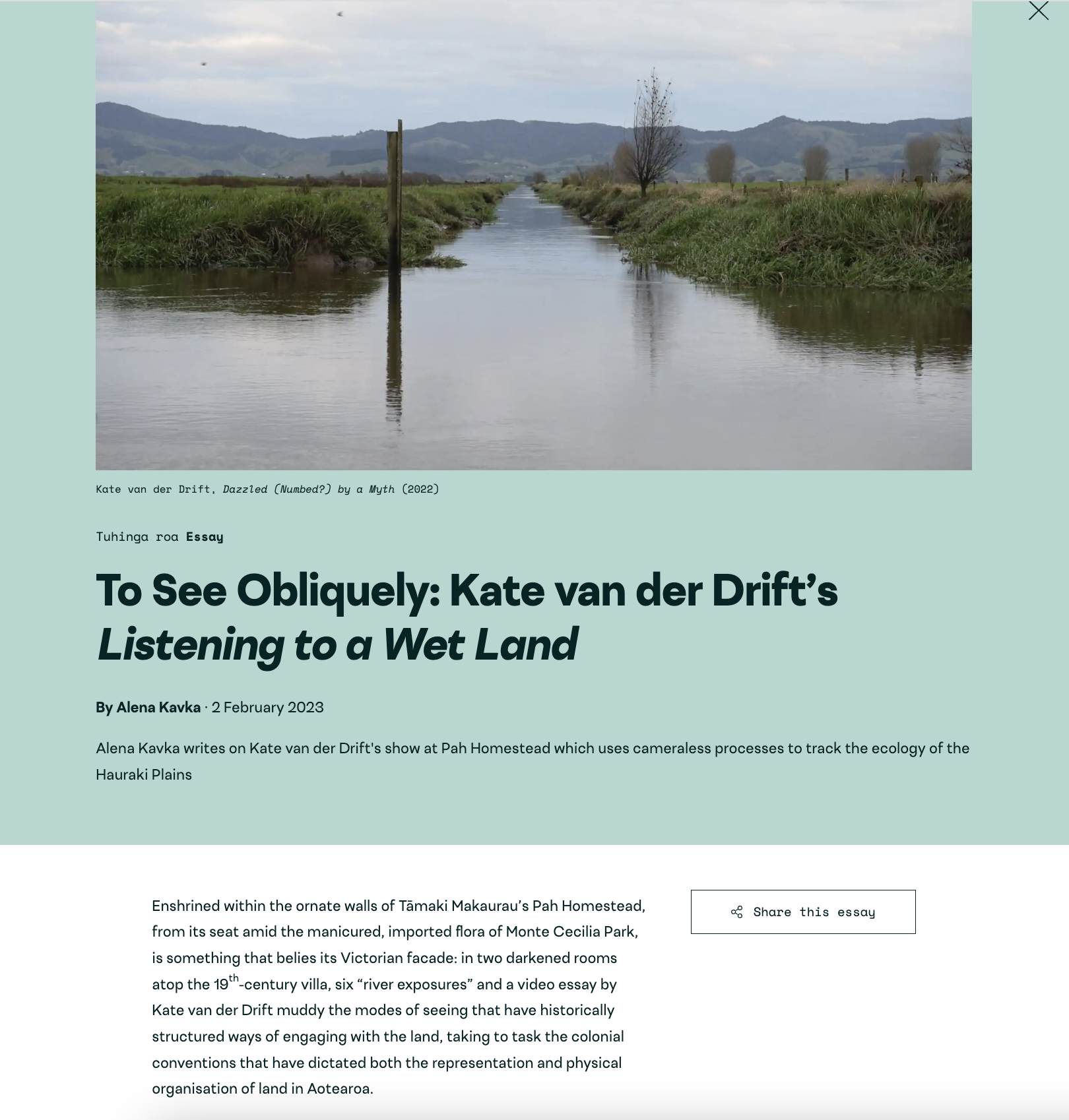 CIRCUIT ARTIST MOVING IMAGE REVIEW OF LISTENING TO A WET LAND