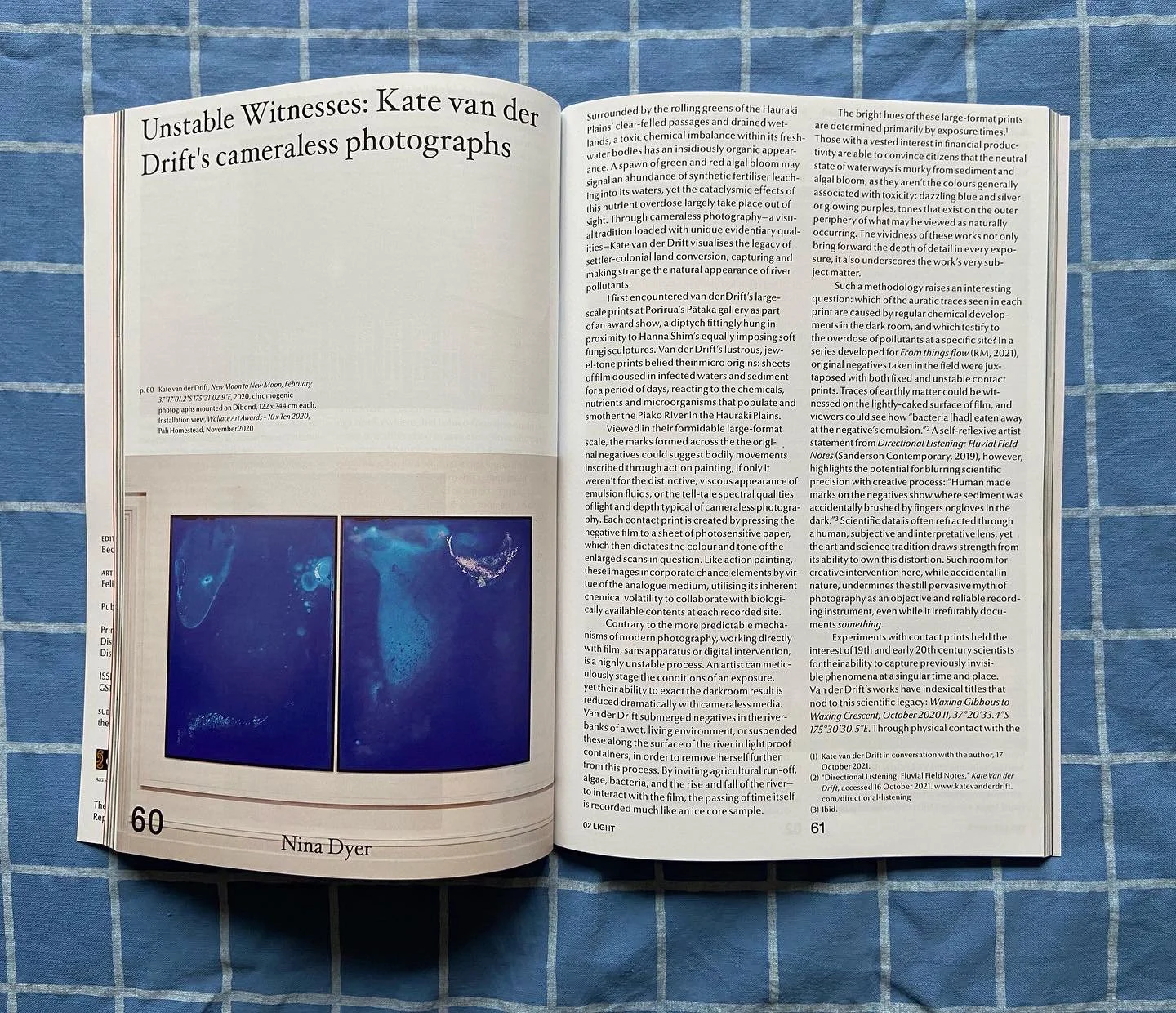 REVIEW BY NINA DYER IN THE ART PAPER,2022