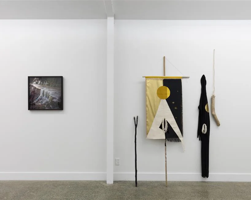 GROUP SHOW / FABRICATIONS    Waitotara June on the left and Josephine Cachemaille's work on the right at Sanderson Contemporary