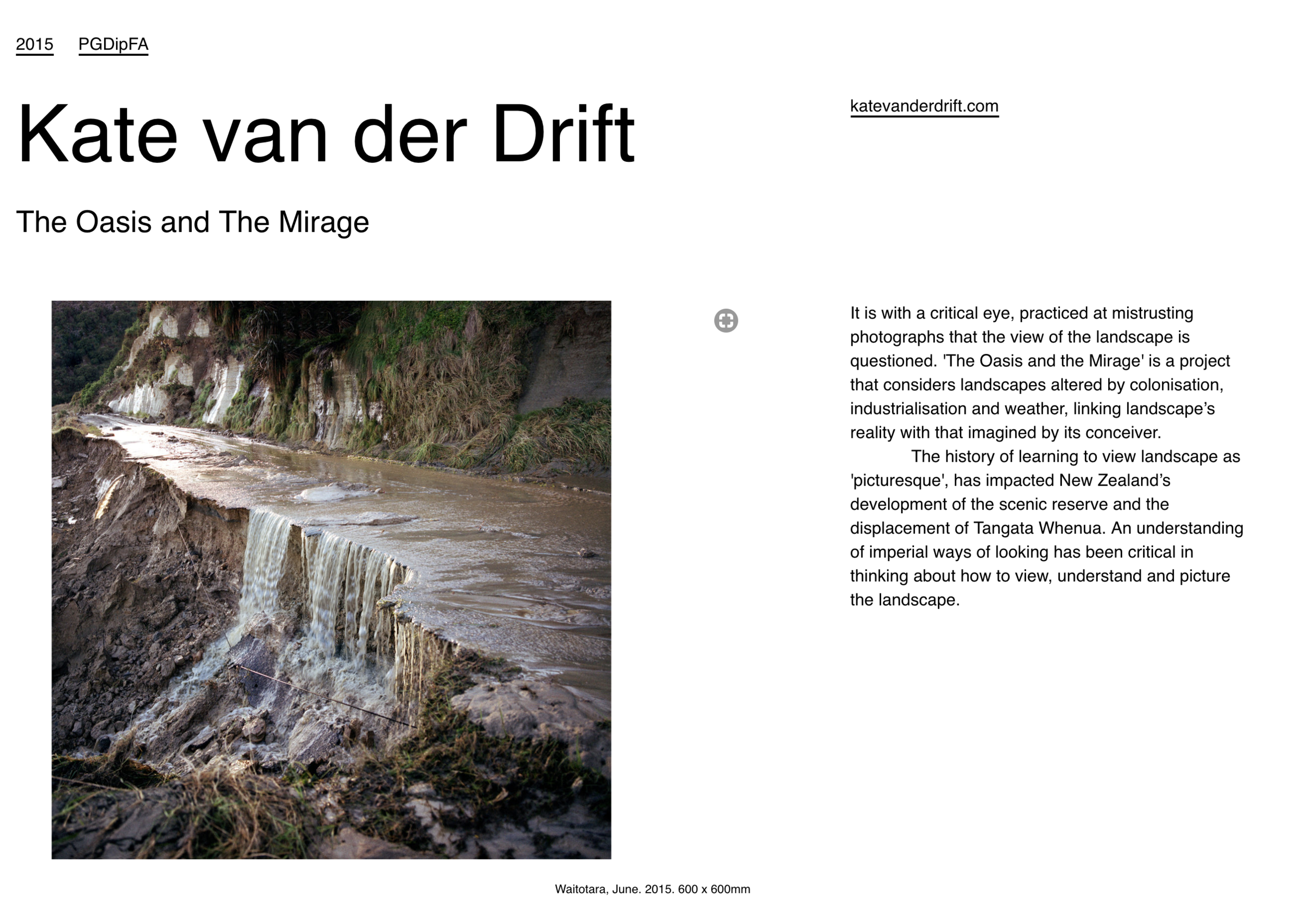 THE OASIS AND THE MIRAGE AT ELAM SCHOOL OF FINE ARTS, 2015