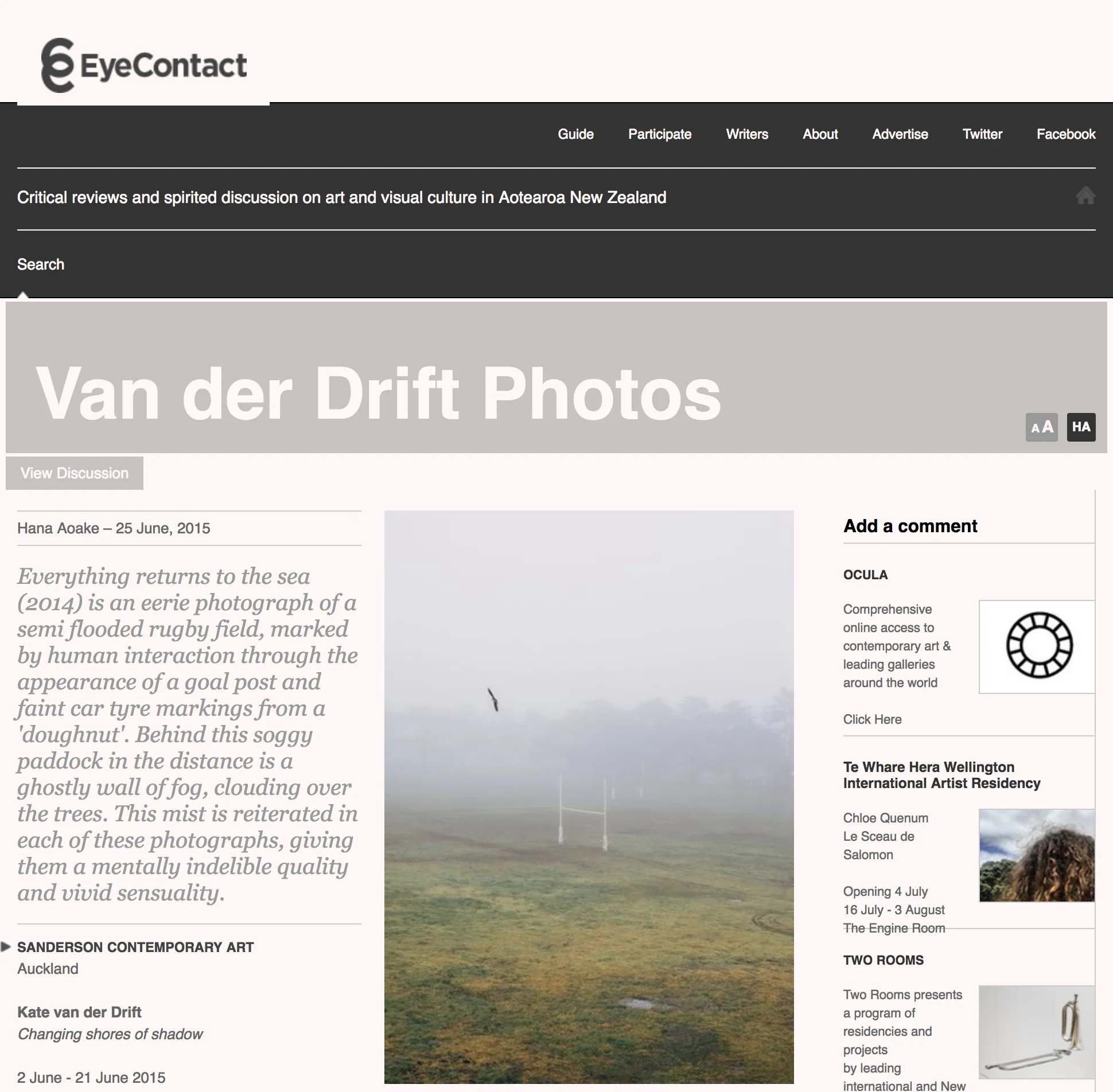 REVIEW OF CHANGING SHORES OF SHADOW, 2015 Auckland Festival of Photograph