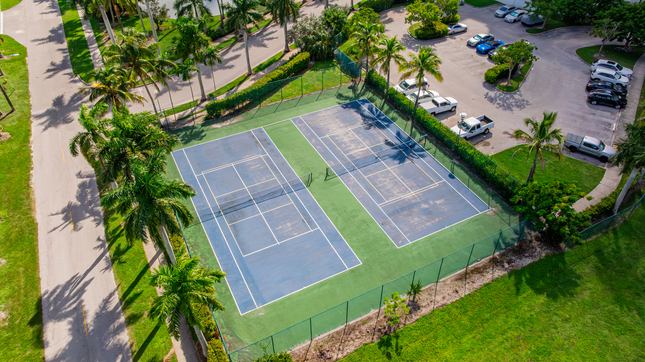 Tennis and pickleball courts at Oasis Grand condominiums in downtown Fort Myers FL
