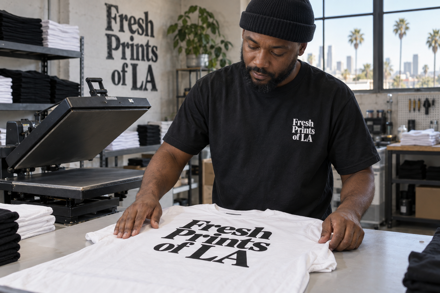 Fresh Prints of LA branded apparel — illustrative South LA campaign