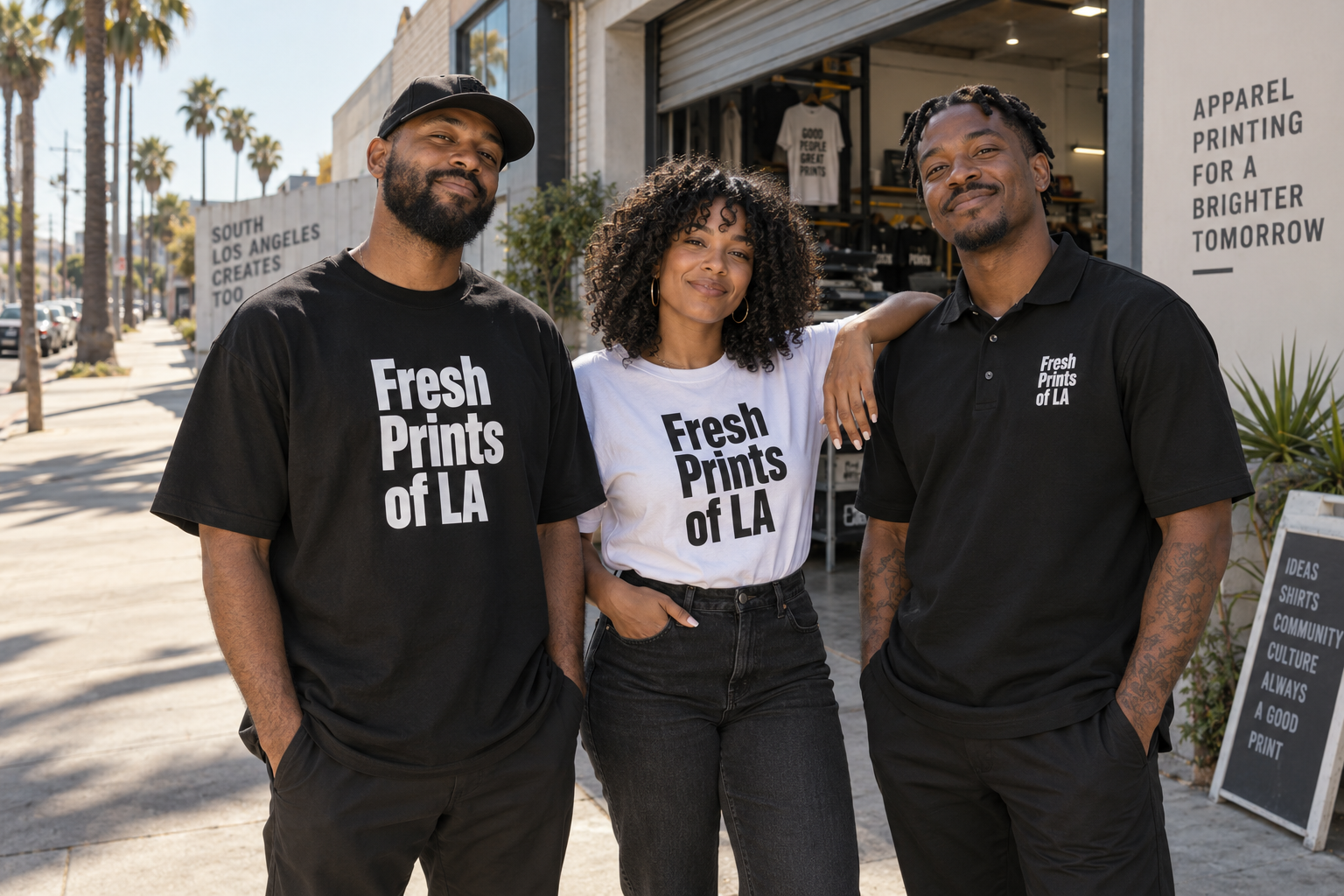 Fresh Prints of LA branded apparel — illustrative South LA campaign