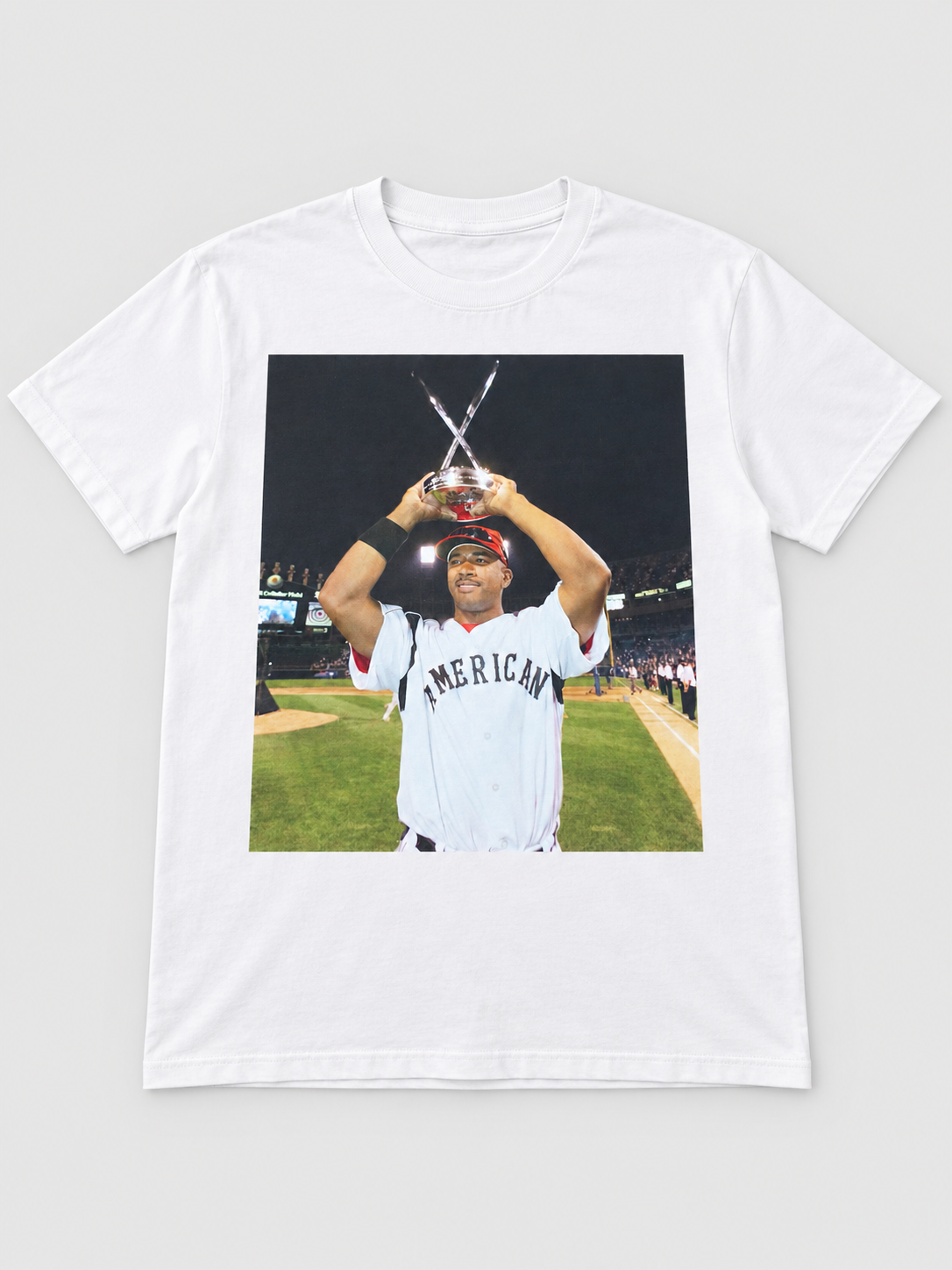 Baseball celebration — finished-shirt product mockup
