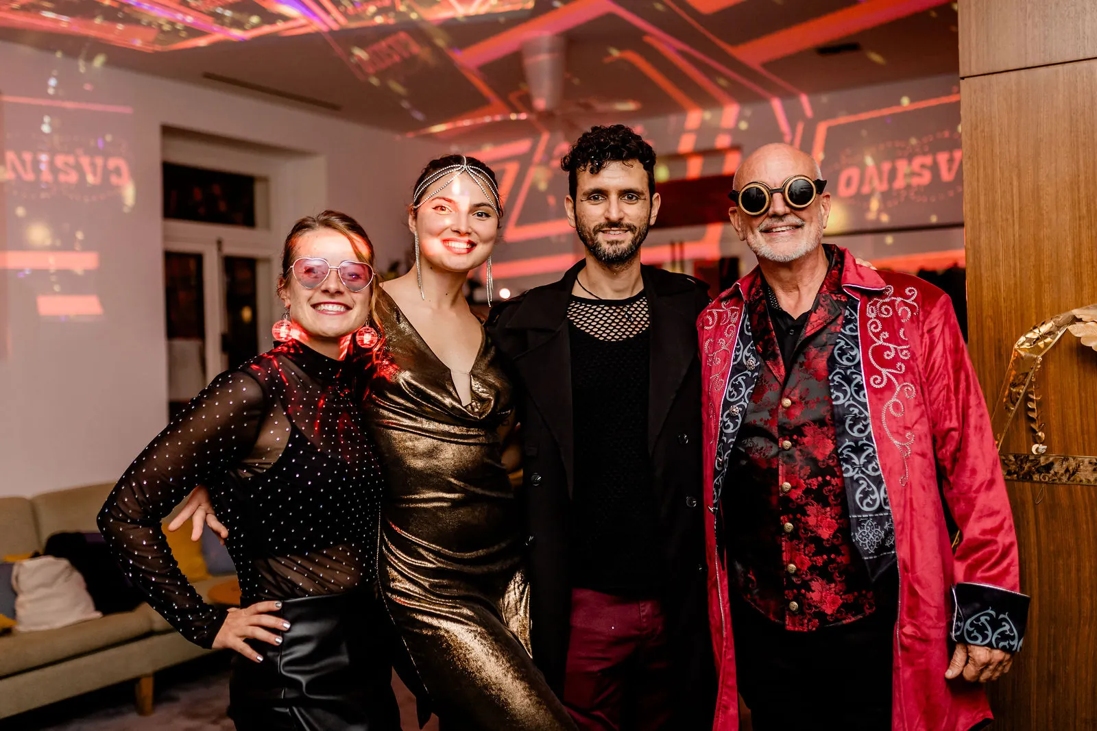 Guests dressed up for the themed gala party