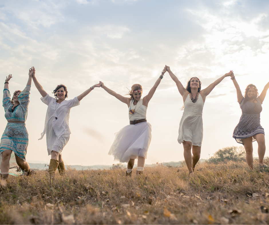 Women in community supporting one another
