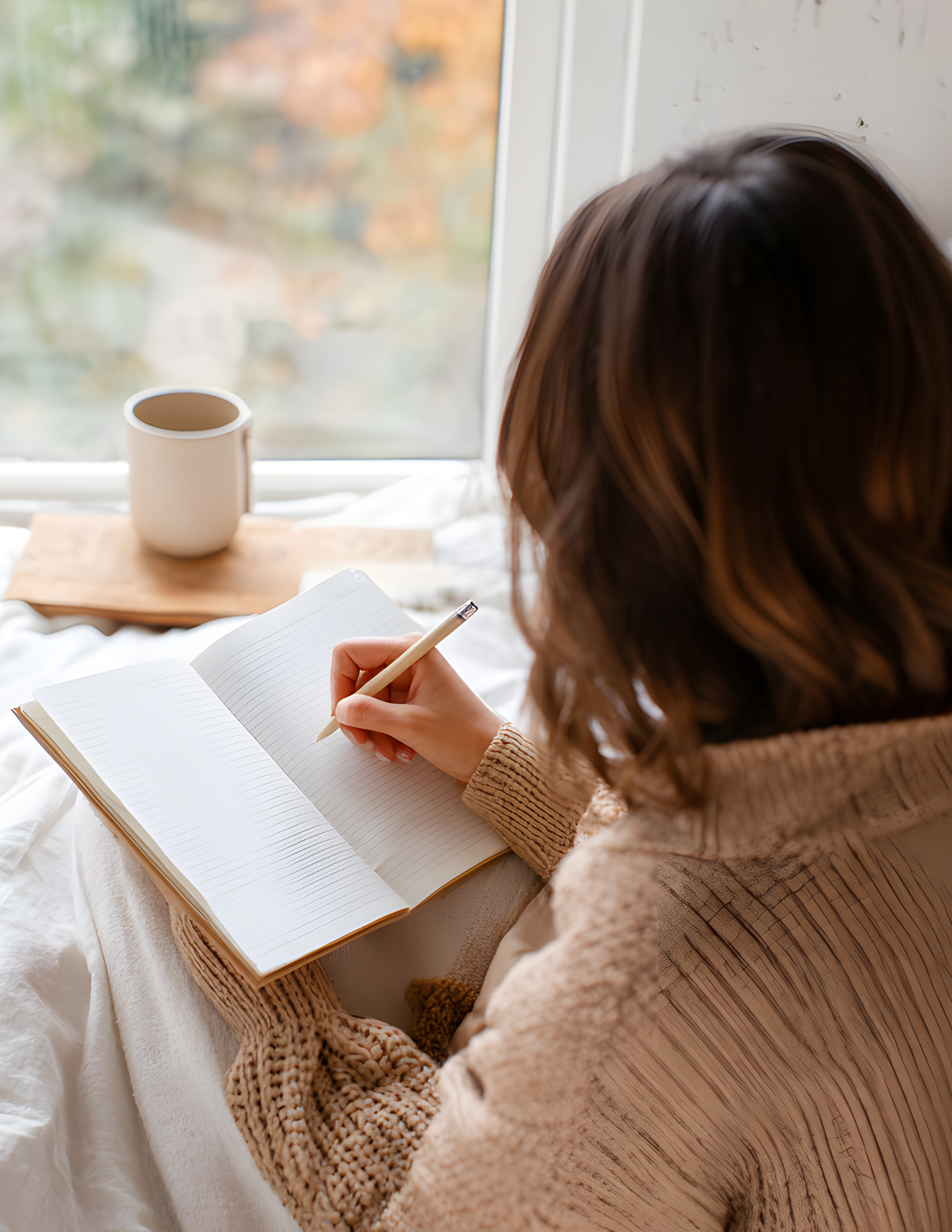 A woman journaling