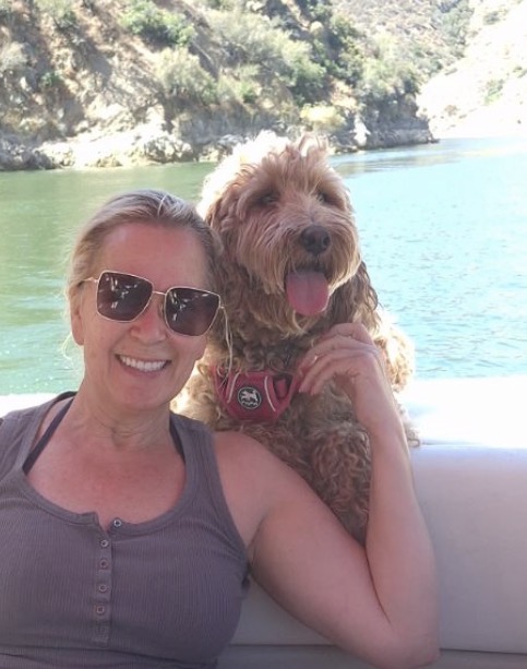 Amelia's dog at the lake