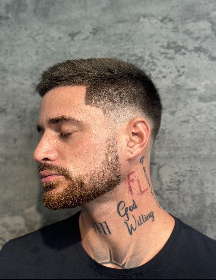 skin fade haircut by barber Alexis Rivera at Blacklaces in West Hollywood, Los Angeles