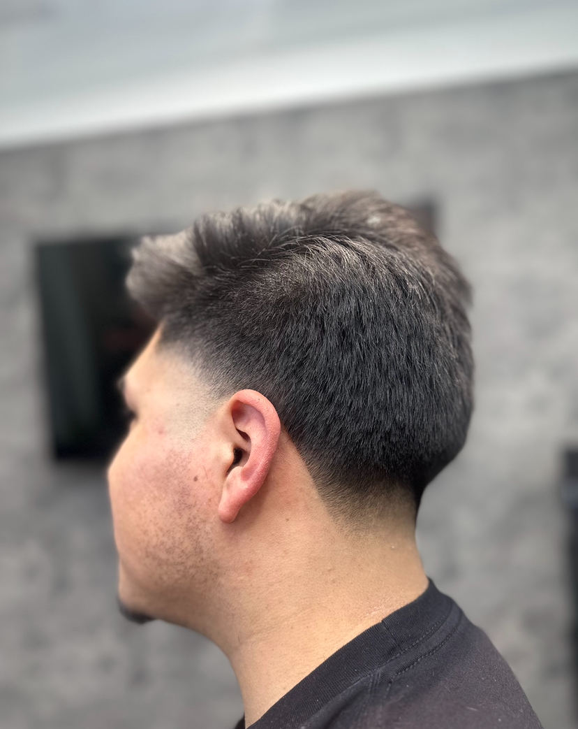 burst fade haircut by barber Alexis Rivera at Blacklaces in West Hollywood, Los Angeles