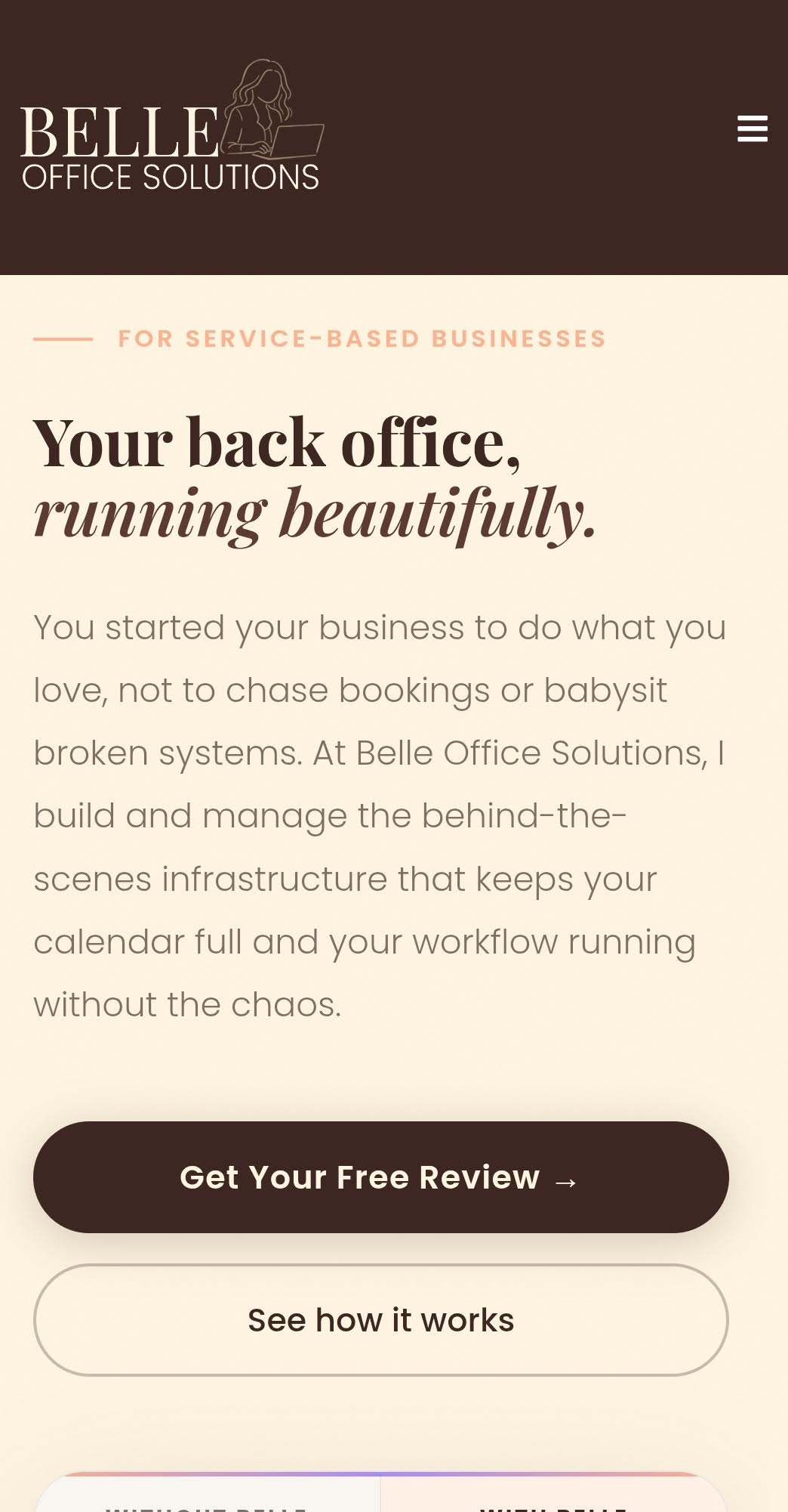 Belle Office Solutions Mobile View