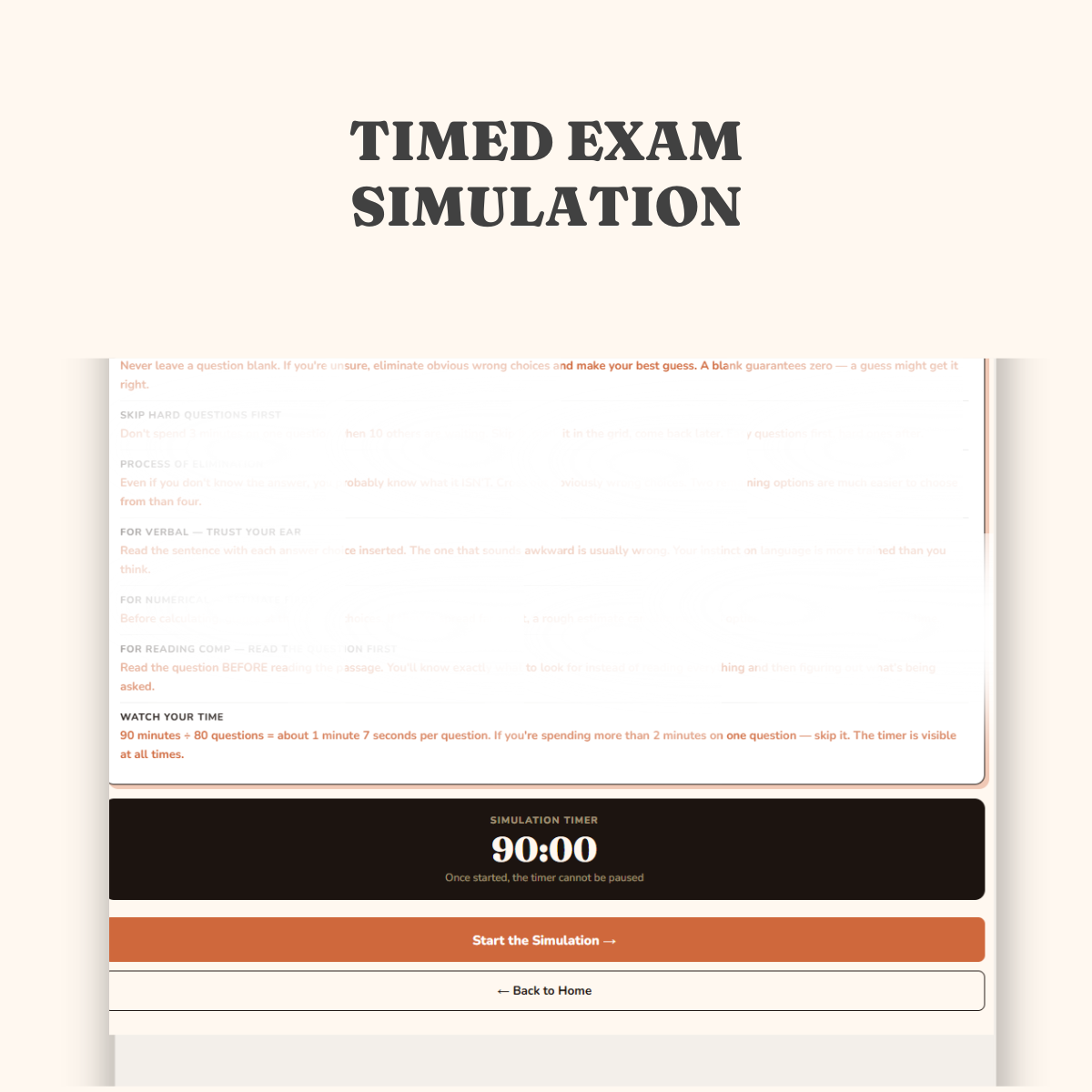 Husayan timed exam simulation