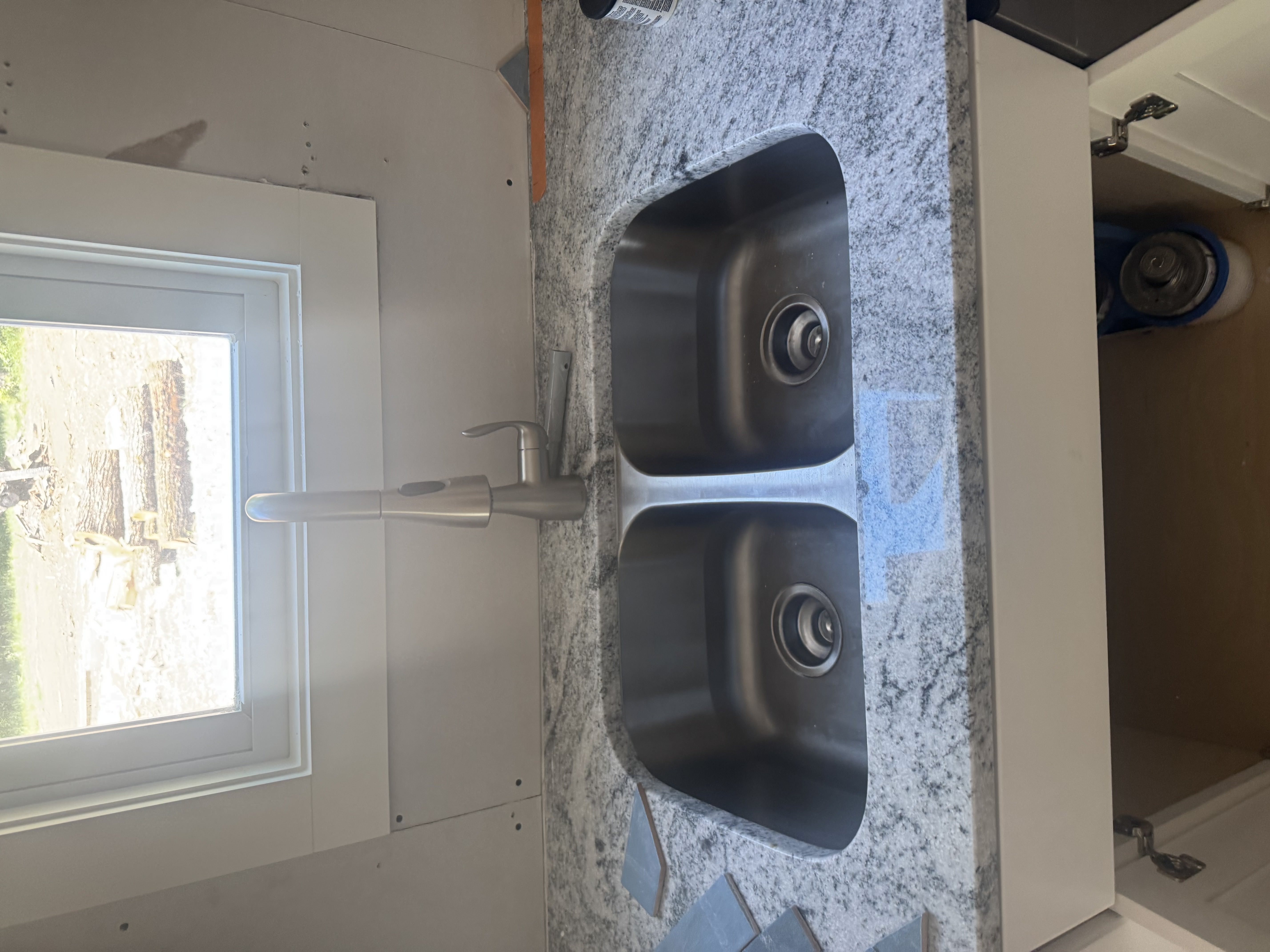 Newly installed copper supply lines