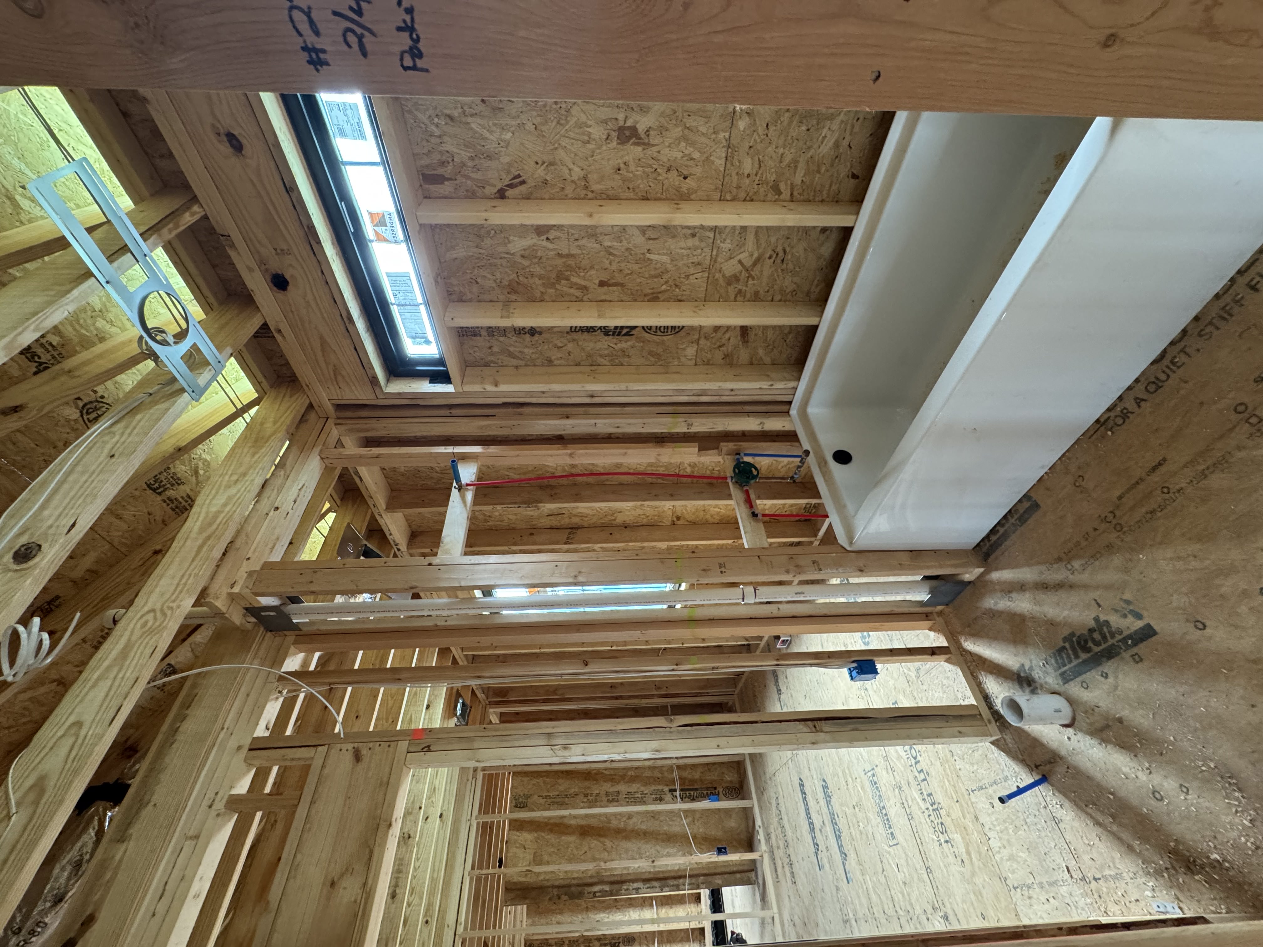 Plumbing system with new piping