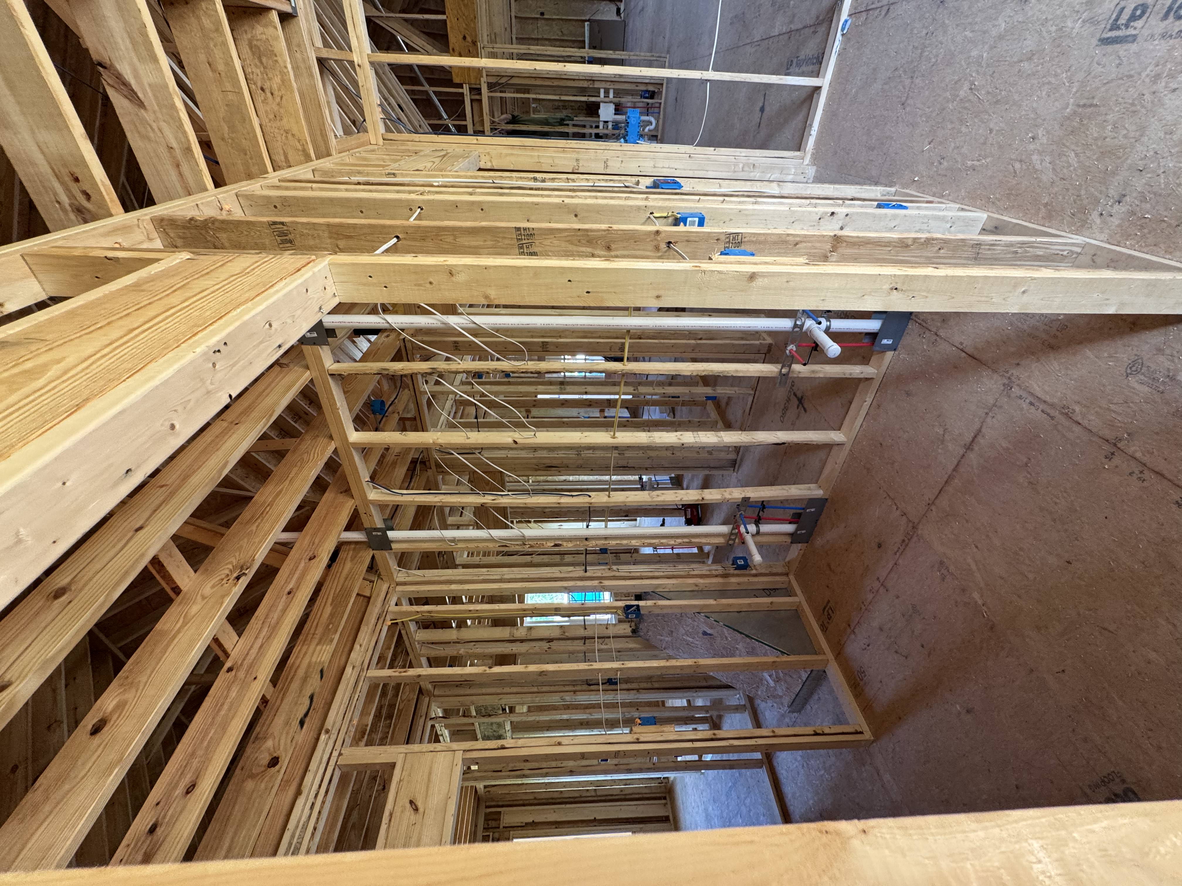 Exposed plumbing lines during a repair