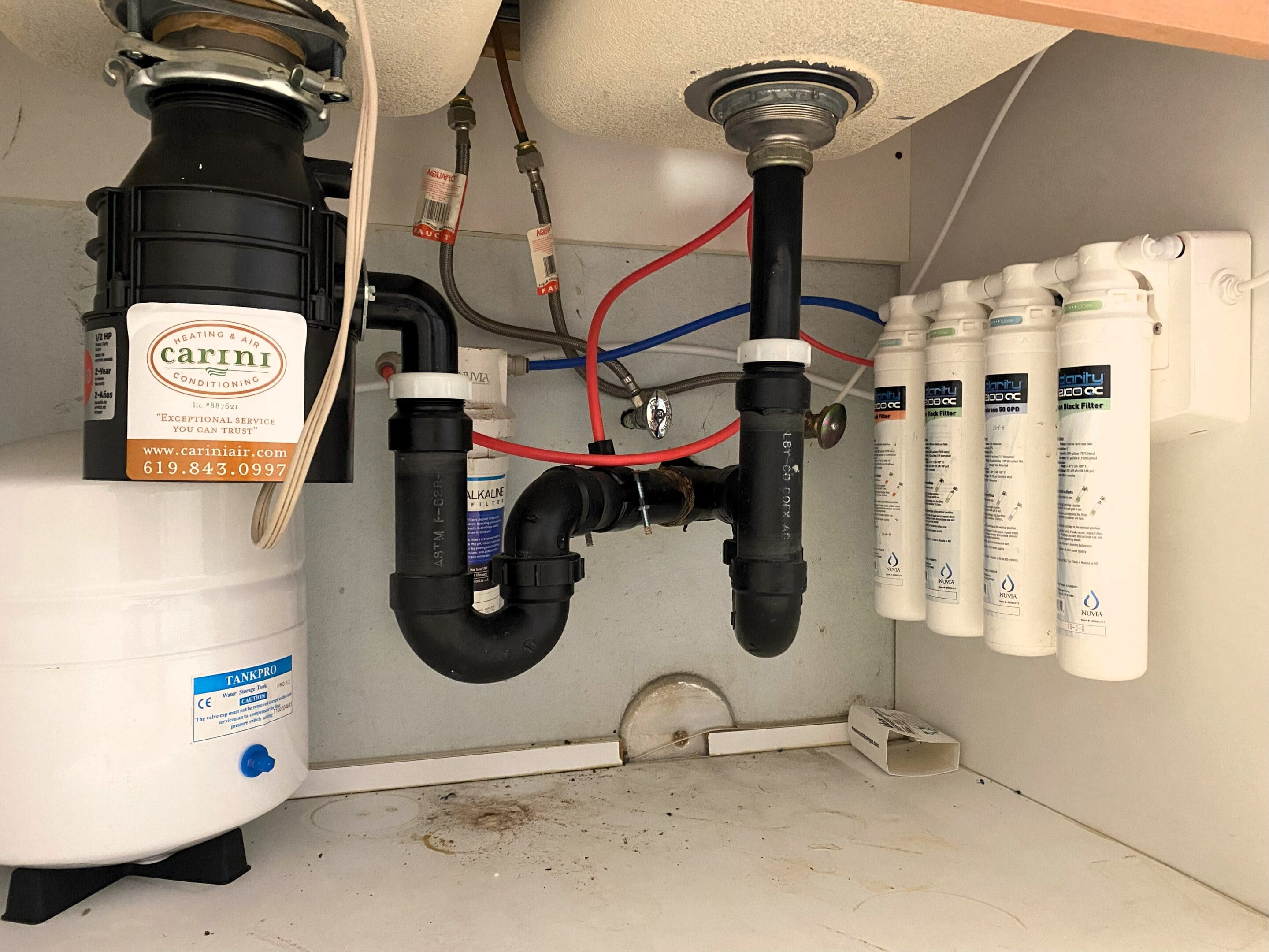 Water filtration system installation