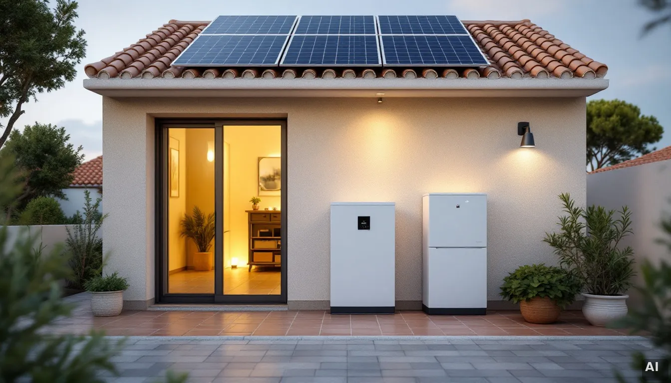 Batería de almacenamiento solar instalada en garaje de vivienda española