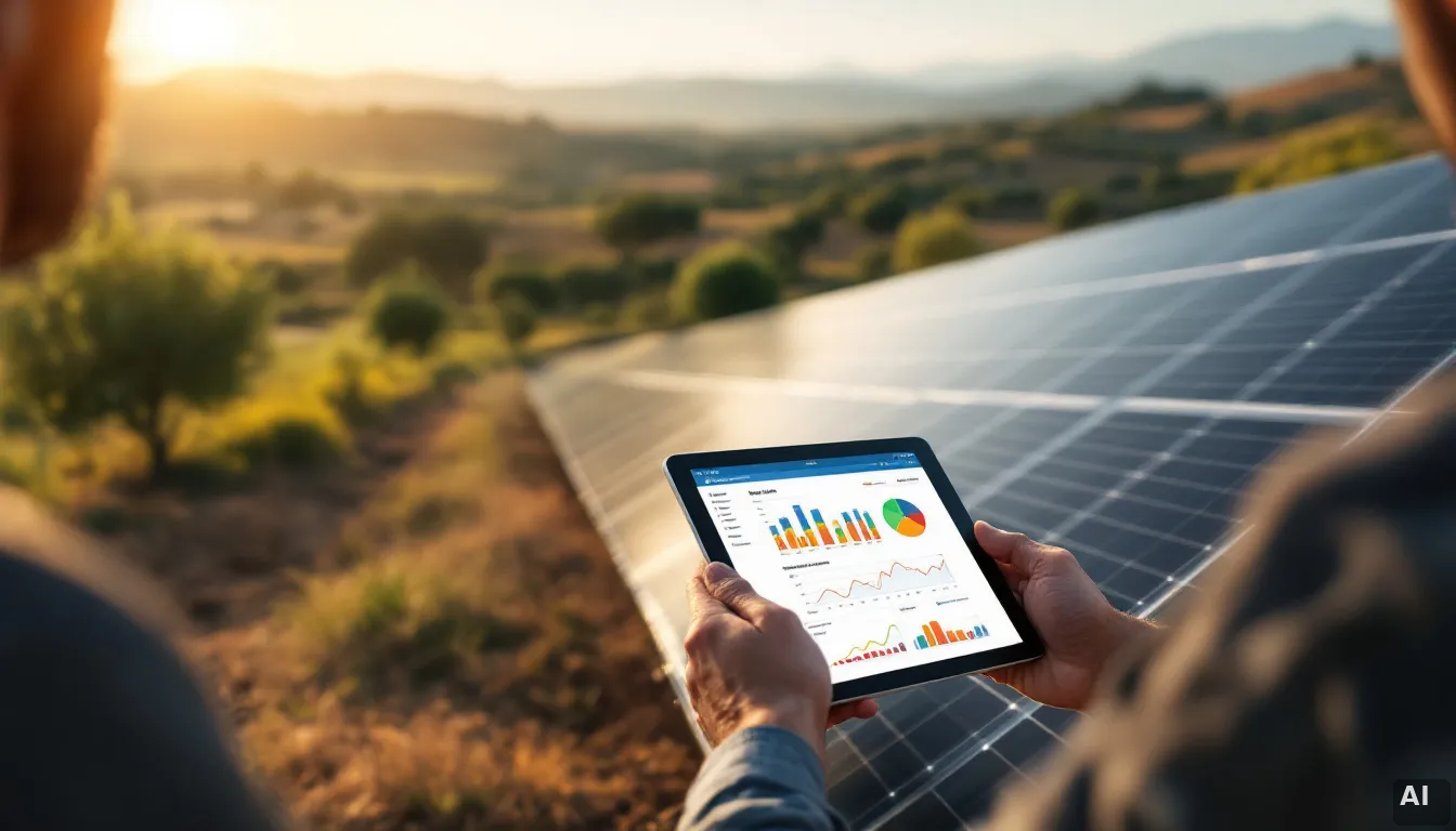 Instalador solar presentando propuesta de comunidad energética a vecinos