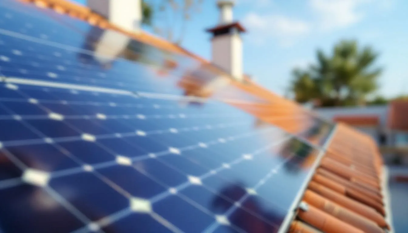 Técnico solar revisando datos de instalación fotovoltaica residencial en España