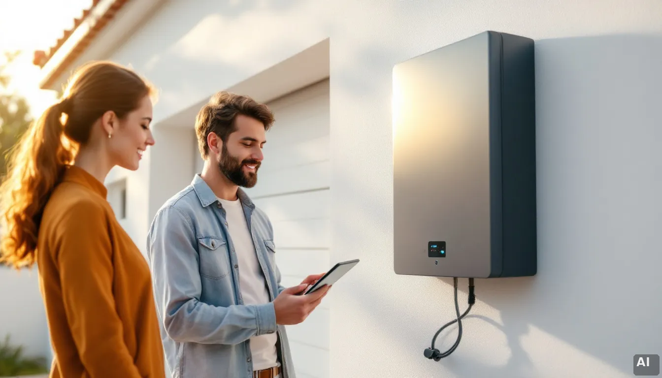 Sistema de batería solar instalado en vivienda residencial española