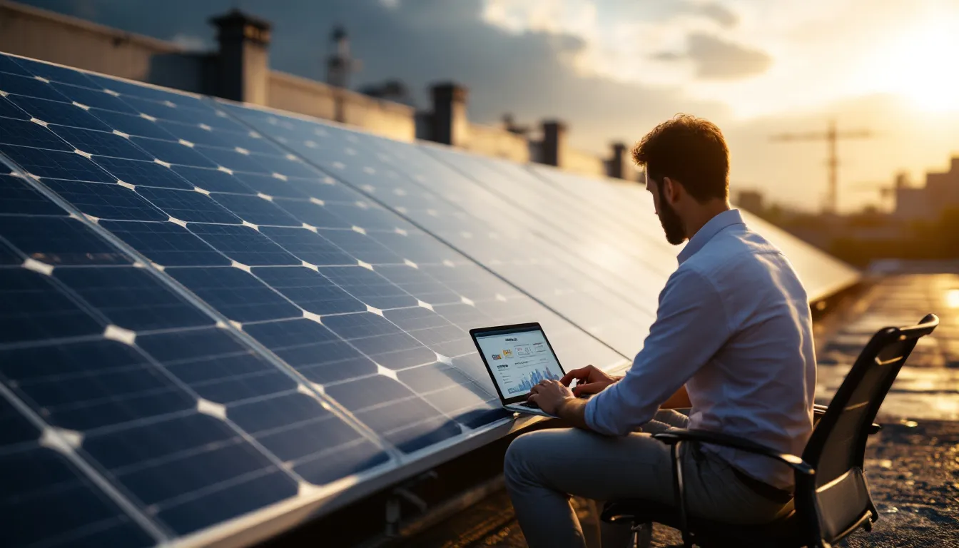 Comercial de instaladora solar gestionando clientes huérfanos en CRM digital