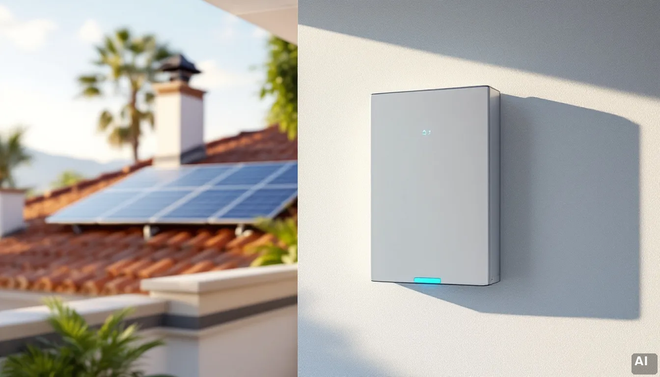 Sistema de almacenamiento de batería solar doméstica instalado en interior de vivienda europea moderna