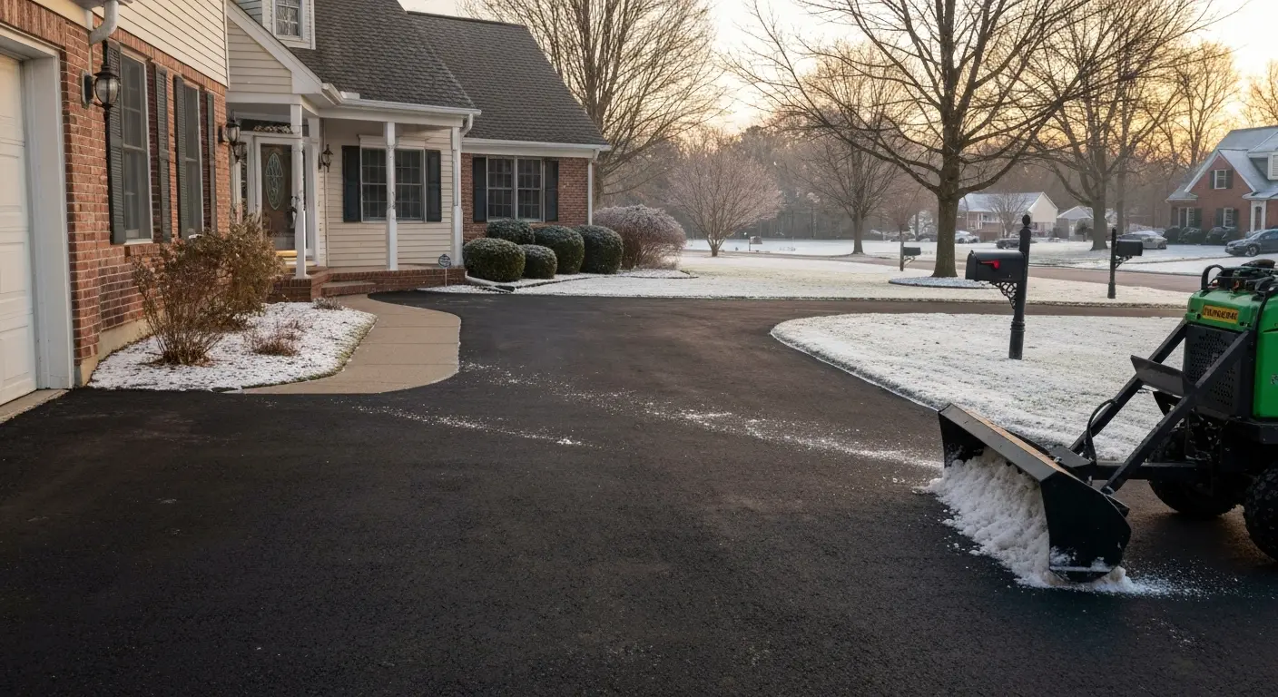 Residential driveway snow removal