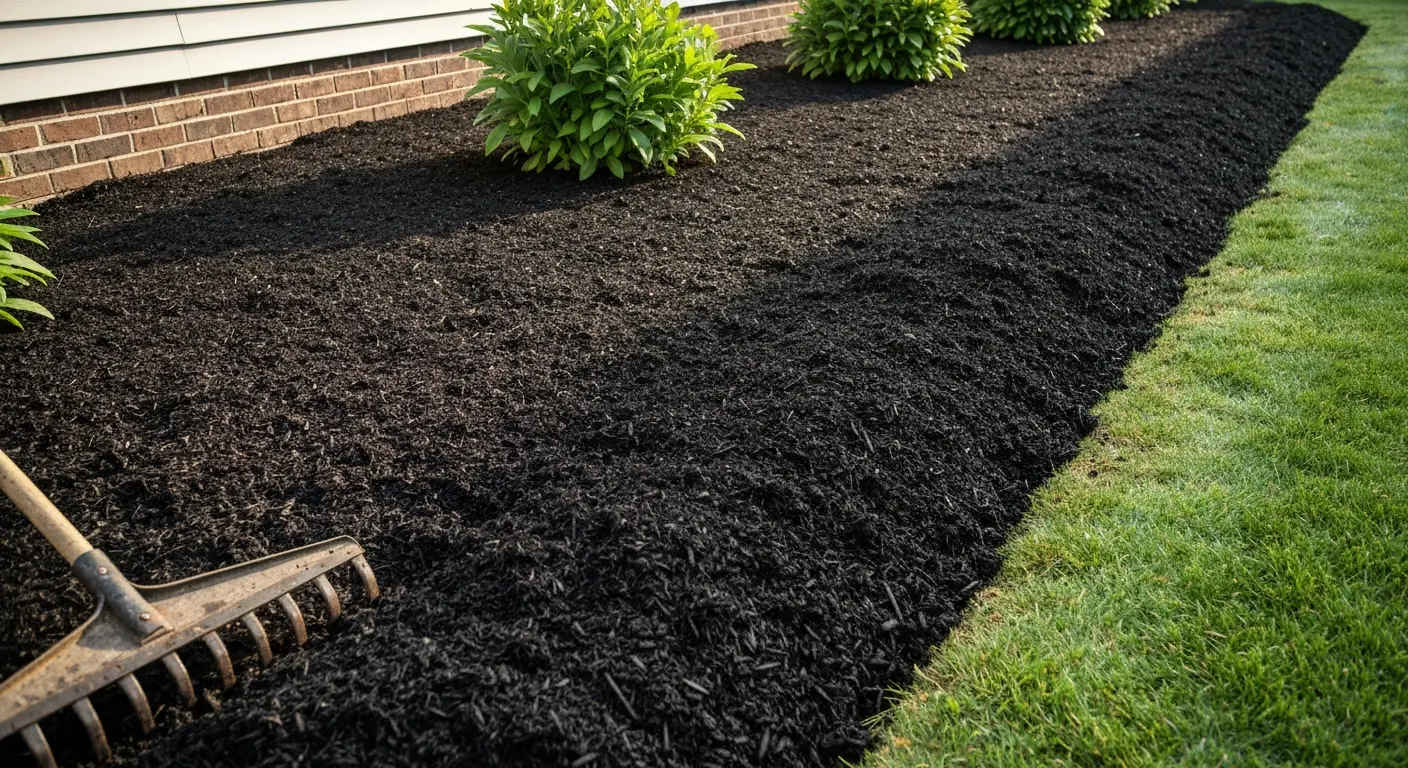 Mulch installation and garden bed