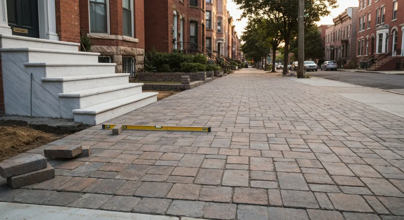 Stone driveway installation in Baltimore City