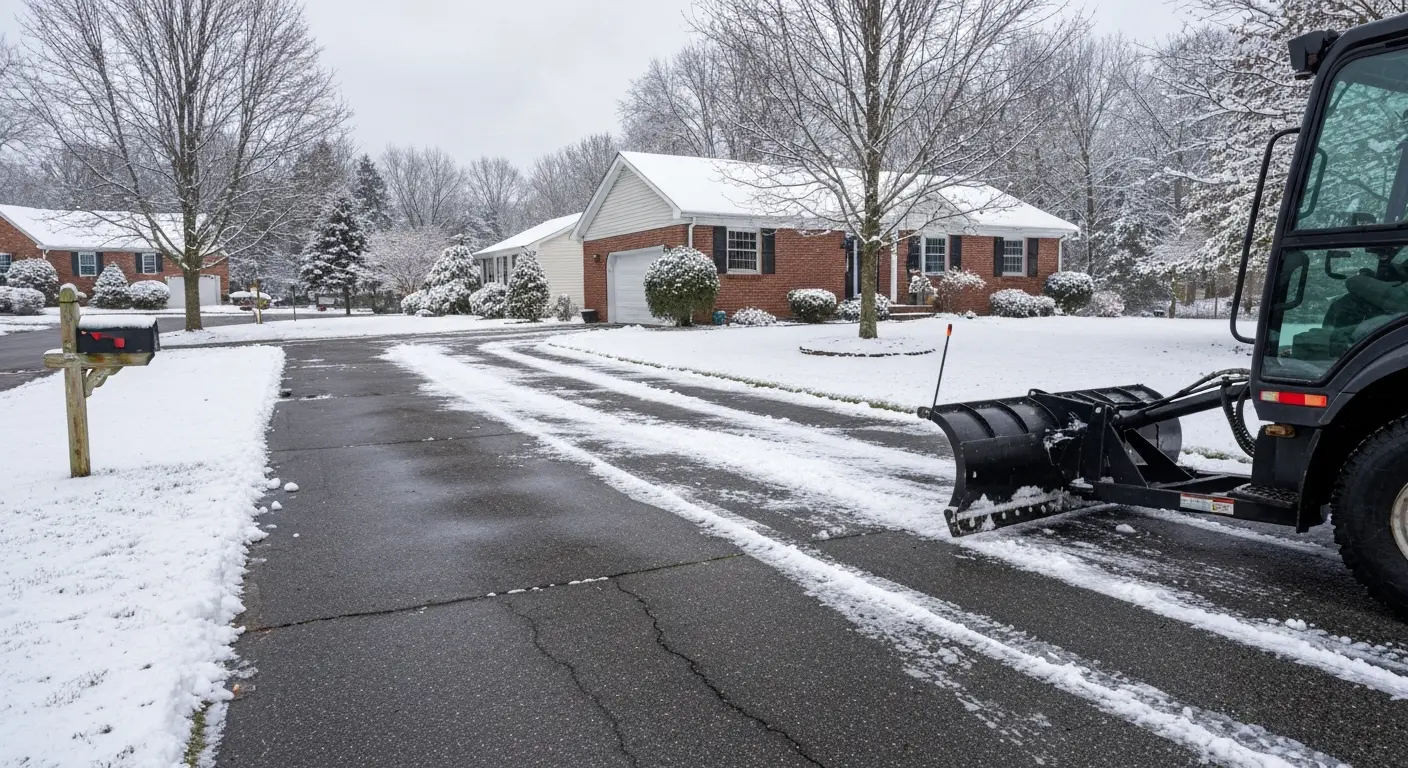 Residential driveway snow removal