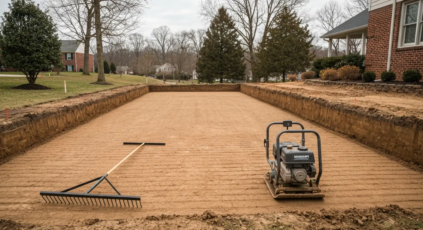 Driveway base excavation