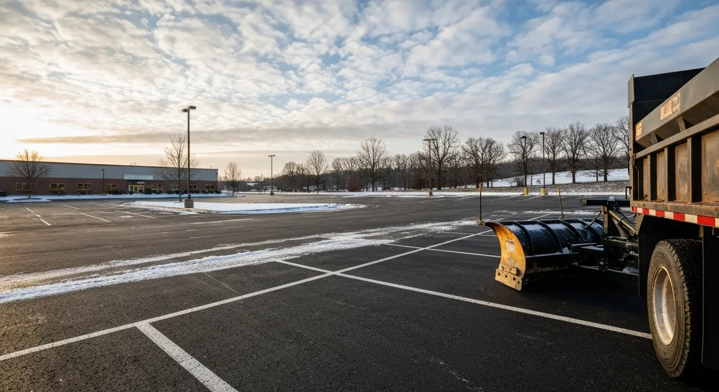 Commercial parking lot snow removal