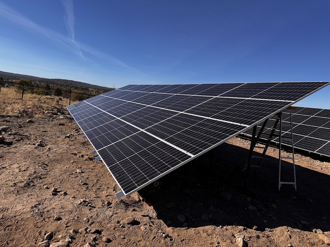 White Mountains Solar ground-mount panel array built for whole-property backup power