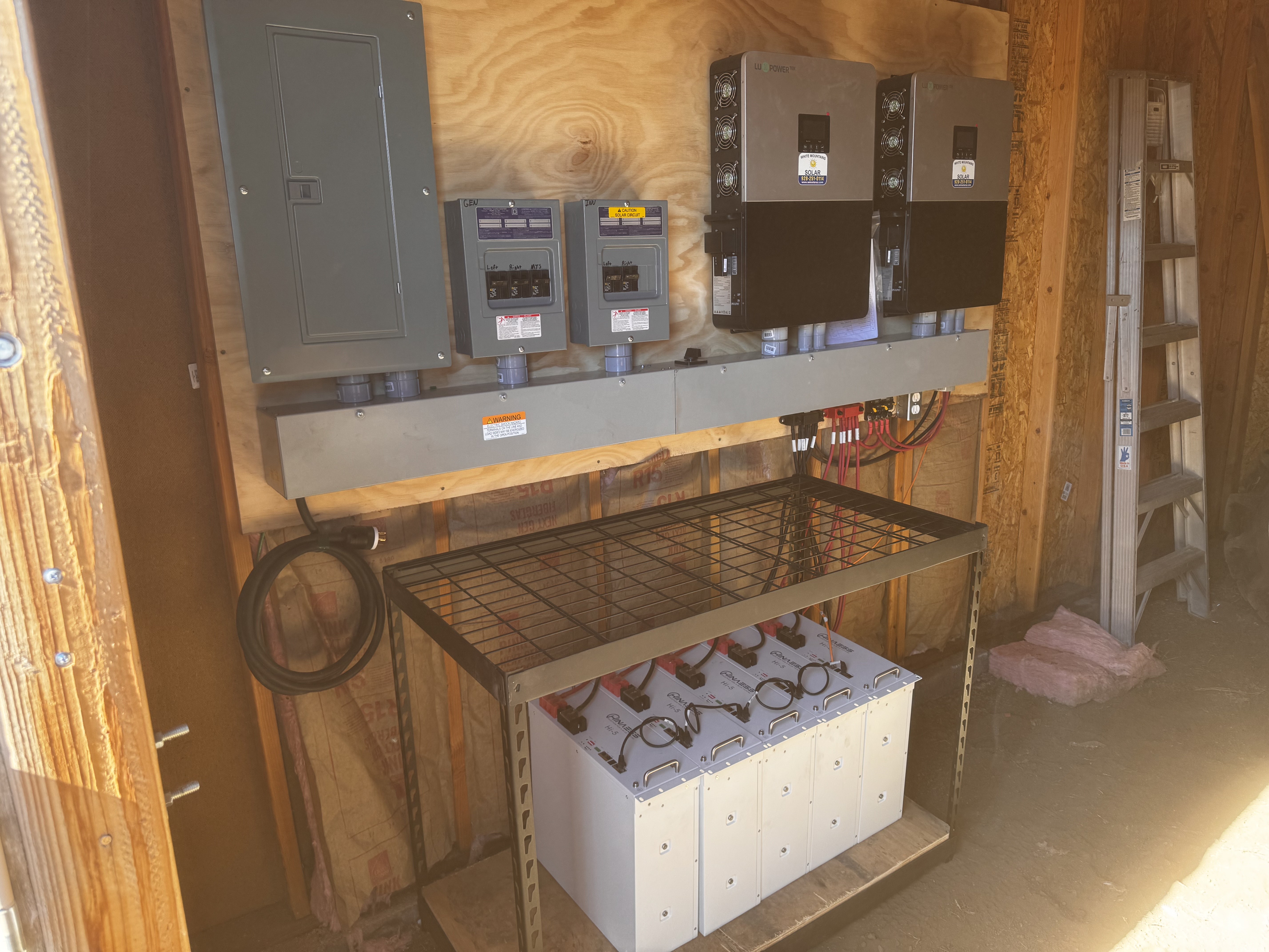 EG4 inverter and breaker panel installed by White Mountains Solar