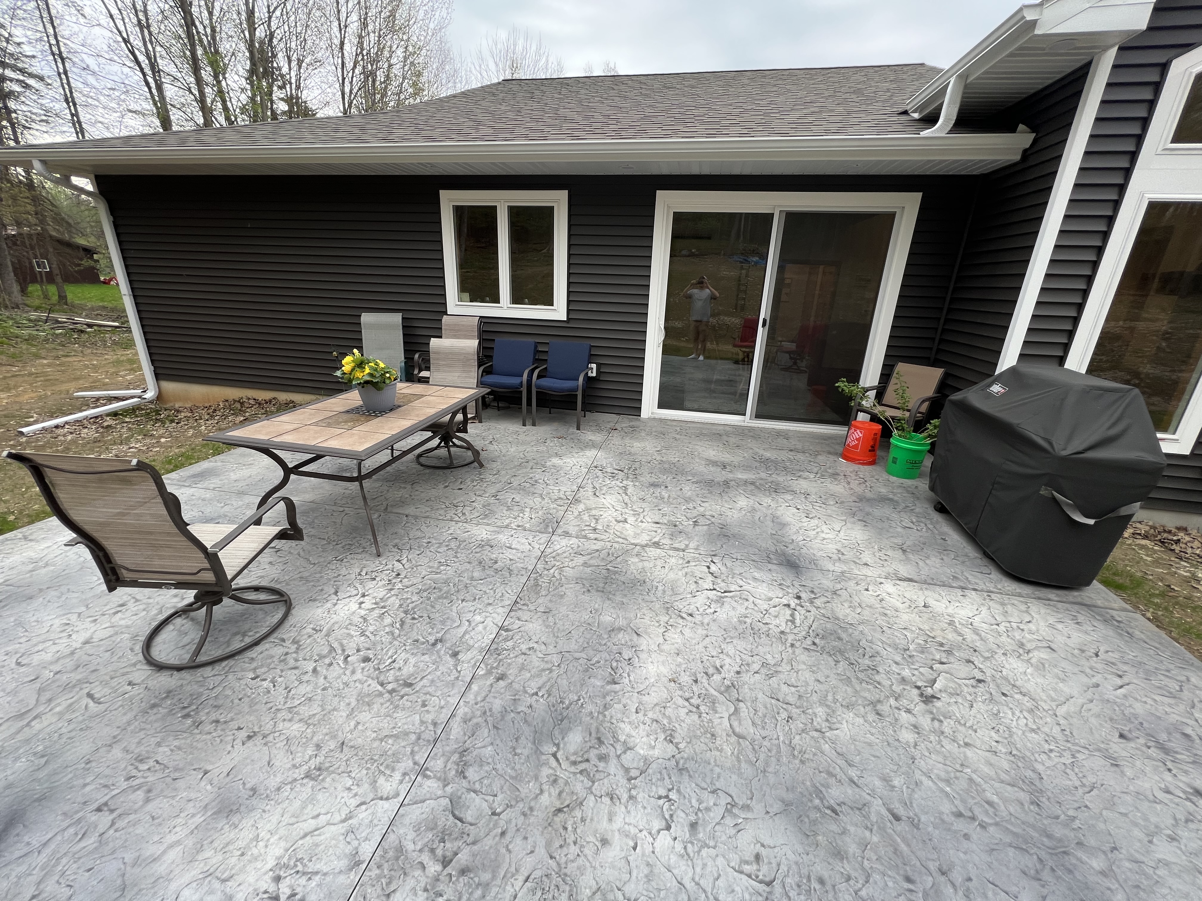 Large concrete patio in Weston, WI