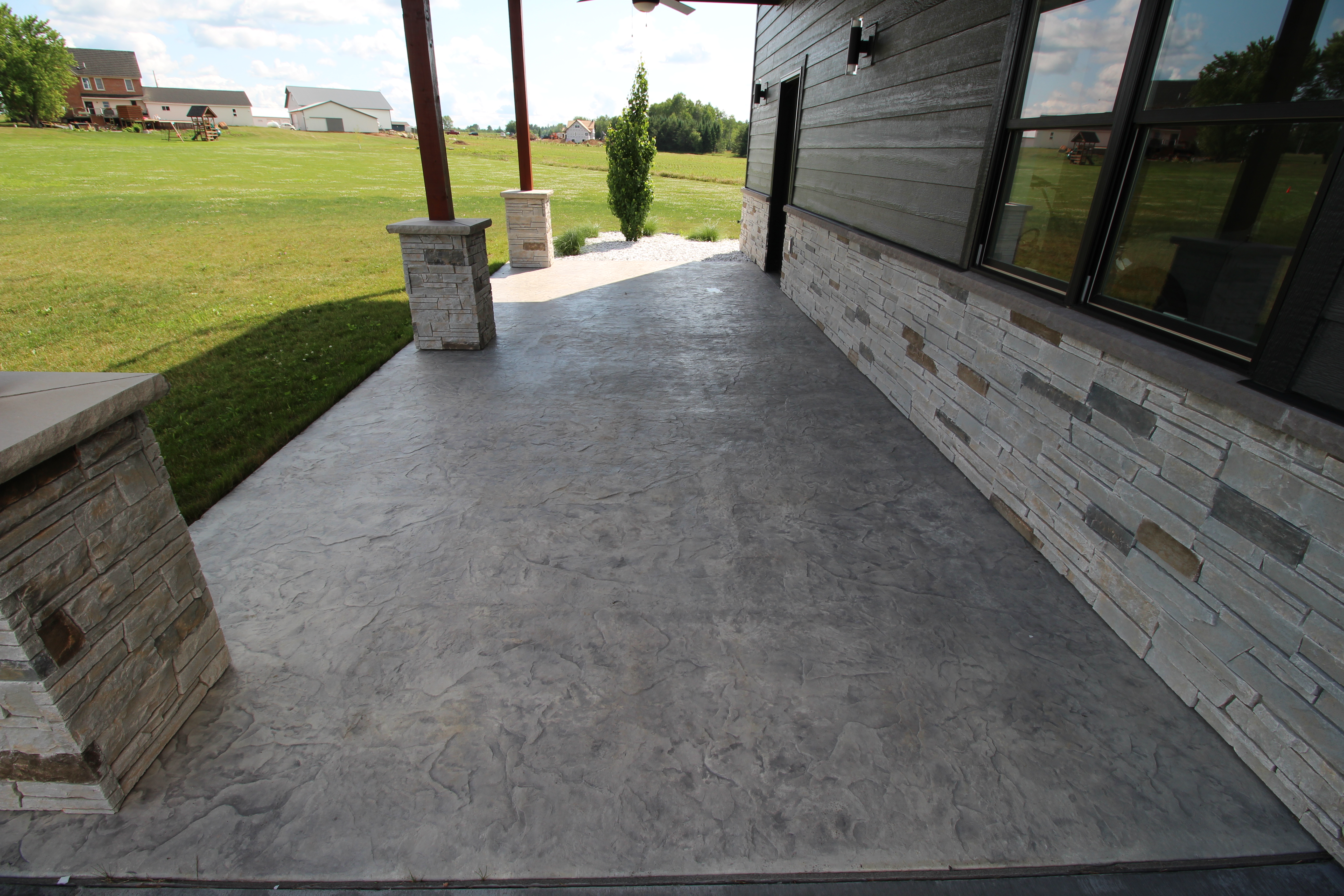 Stamped concrete walkway in Rib Mountain, WI