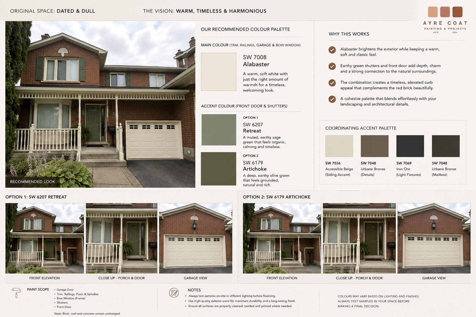 Ayre Coat colour study board, Ottawa, board 6