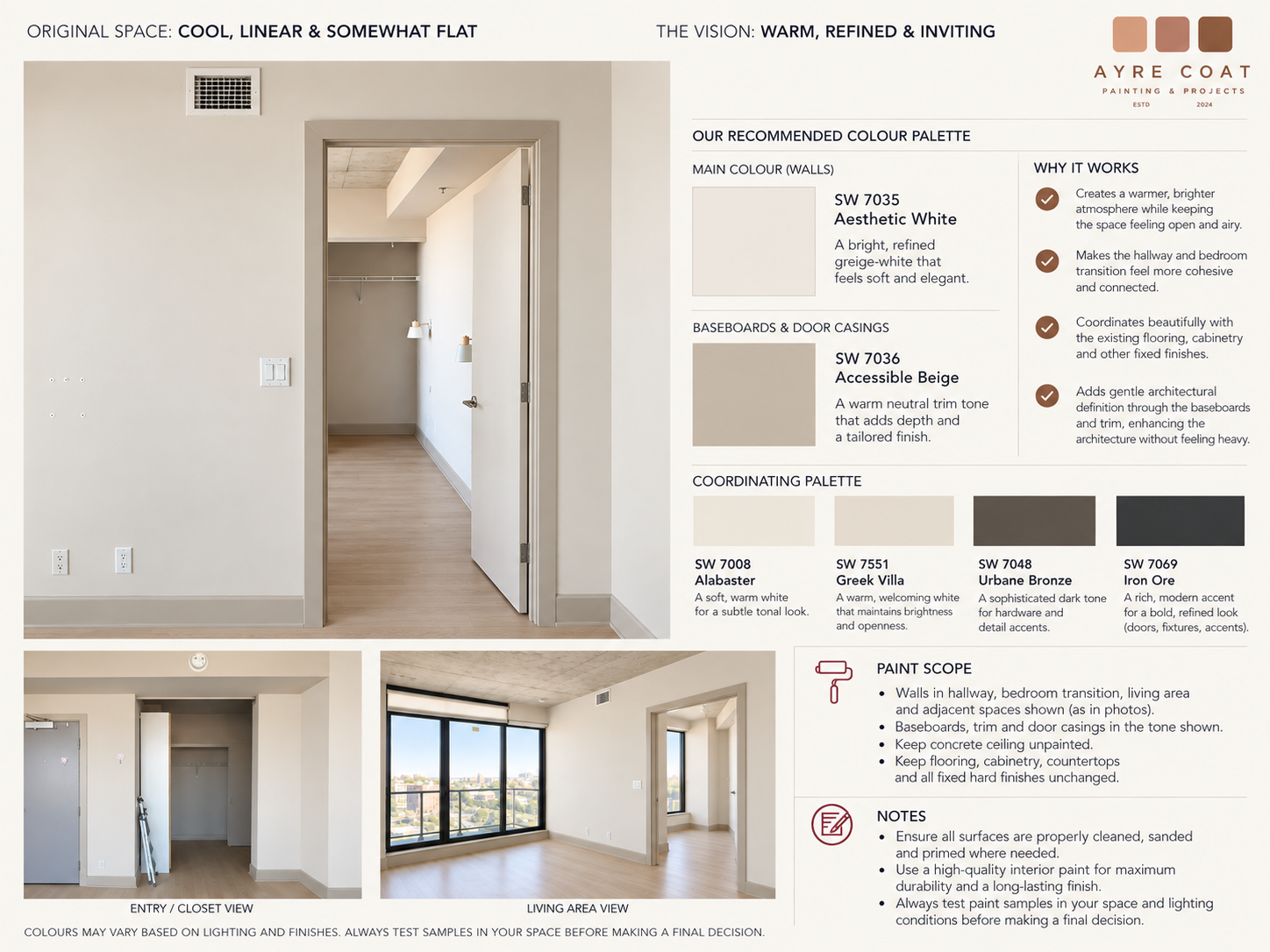 Ayre Coat colour study board, Ottawa, board 1