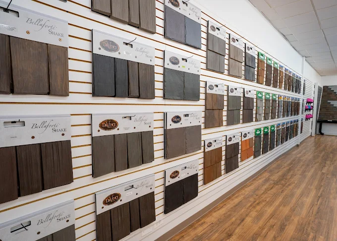 The TrueRoof sample wall with shingle and shake options