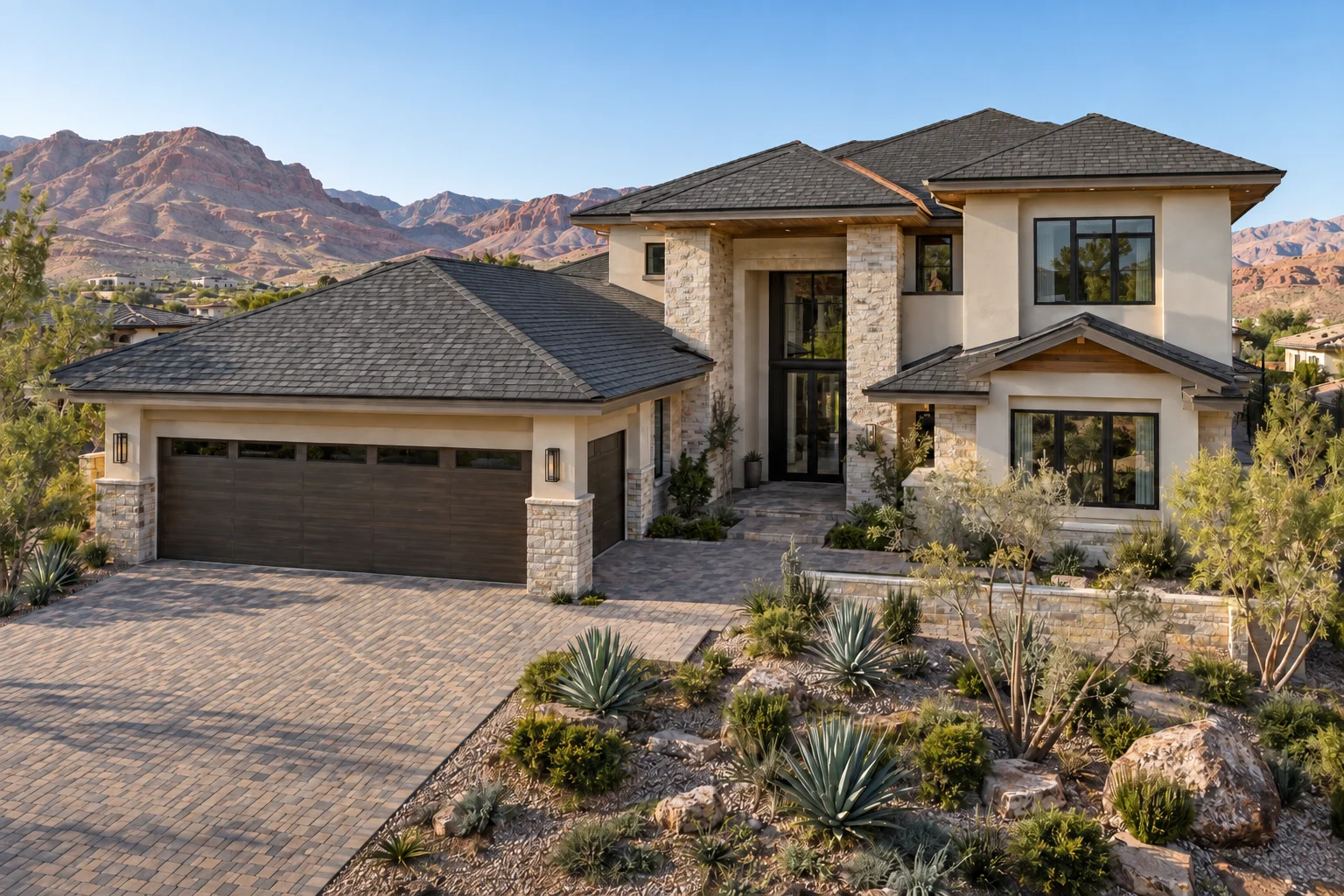 Illustrative Nevada project: The roof, the finishing touches, and the property around it.