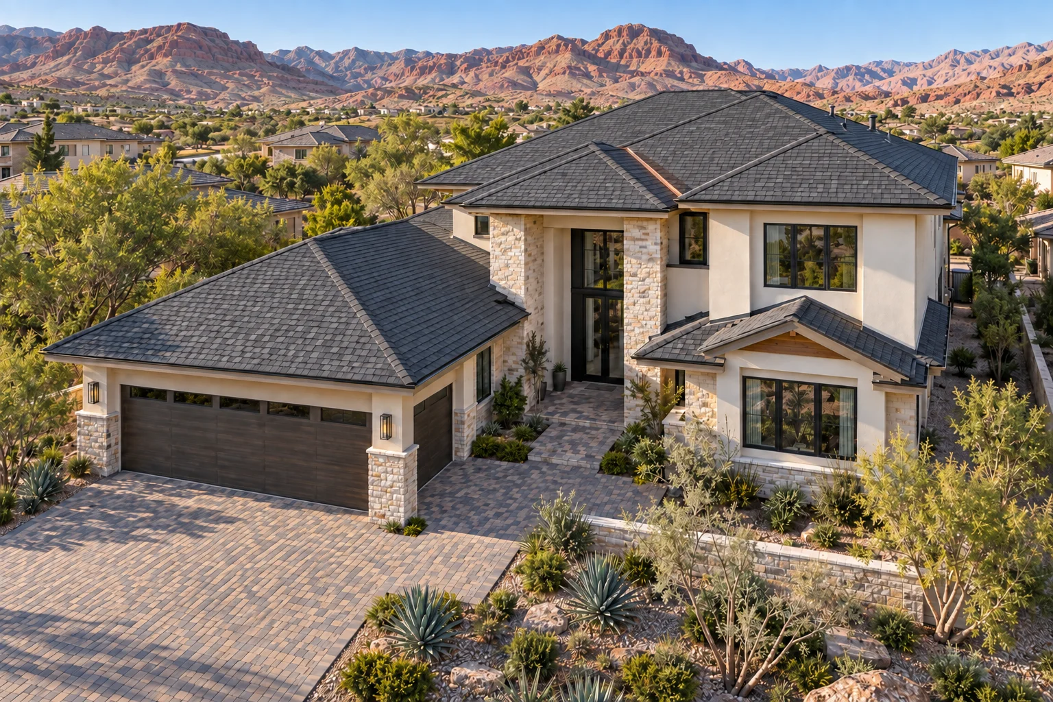 Illustrative Nevada project: The finished roof from above