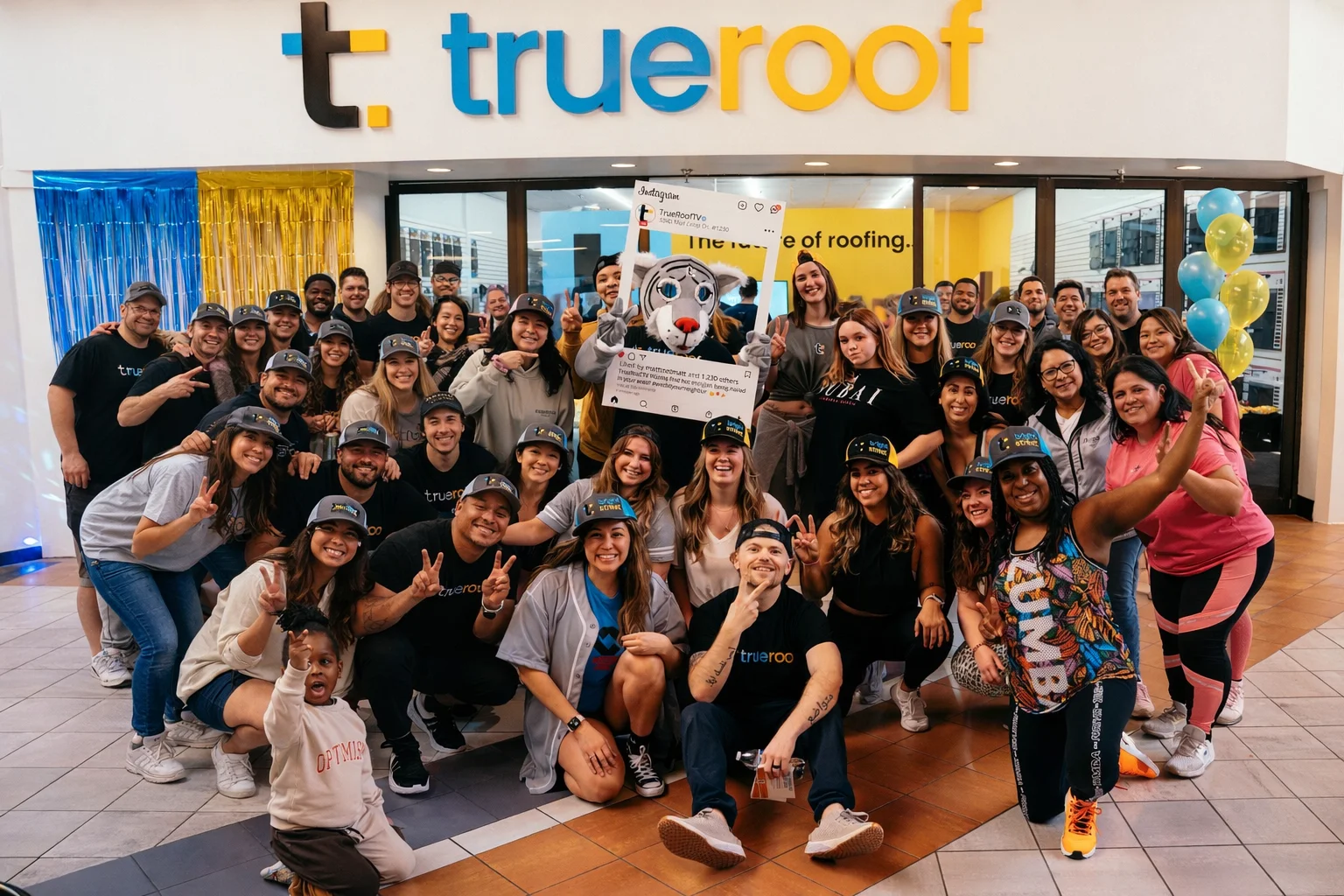 The TrueRoof team at the Joliet grand opening