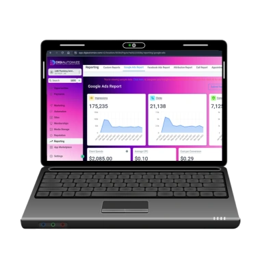 DigiAutomize AI-powered platform on a laptop